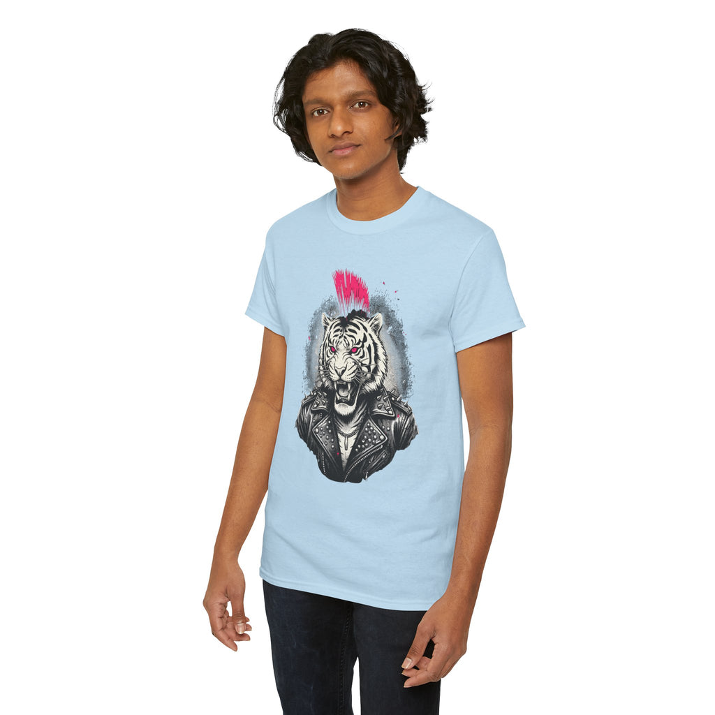 Punk Rock Tiger T-Shirt — Mohawk Tiger Graphic Tee 80's Fashion Rebel