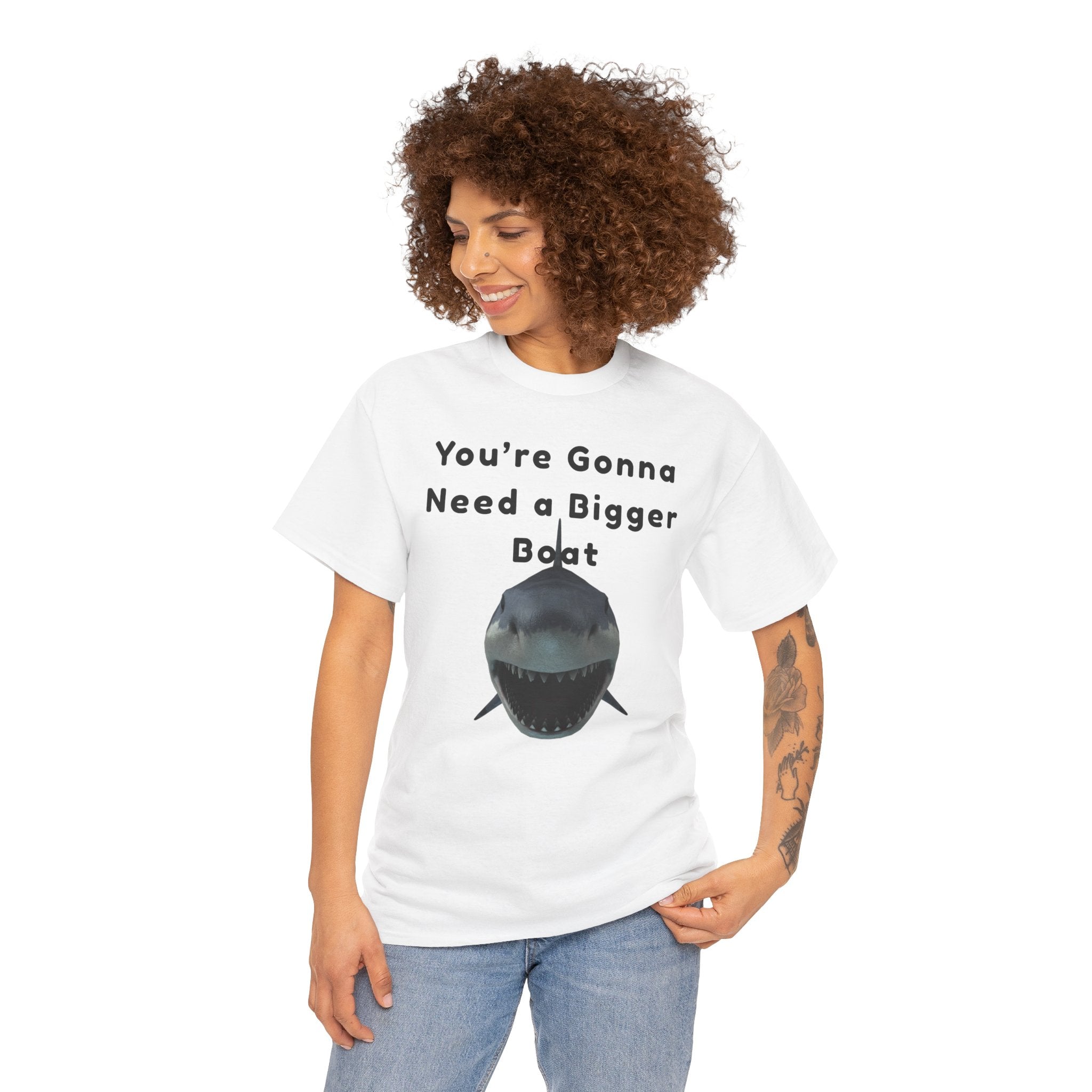 Shark Graphic Tee — "You're Gonna Need a Bigger Boat" Casual T-Shirt 80's Movie Qoutes