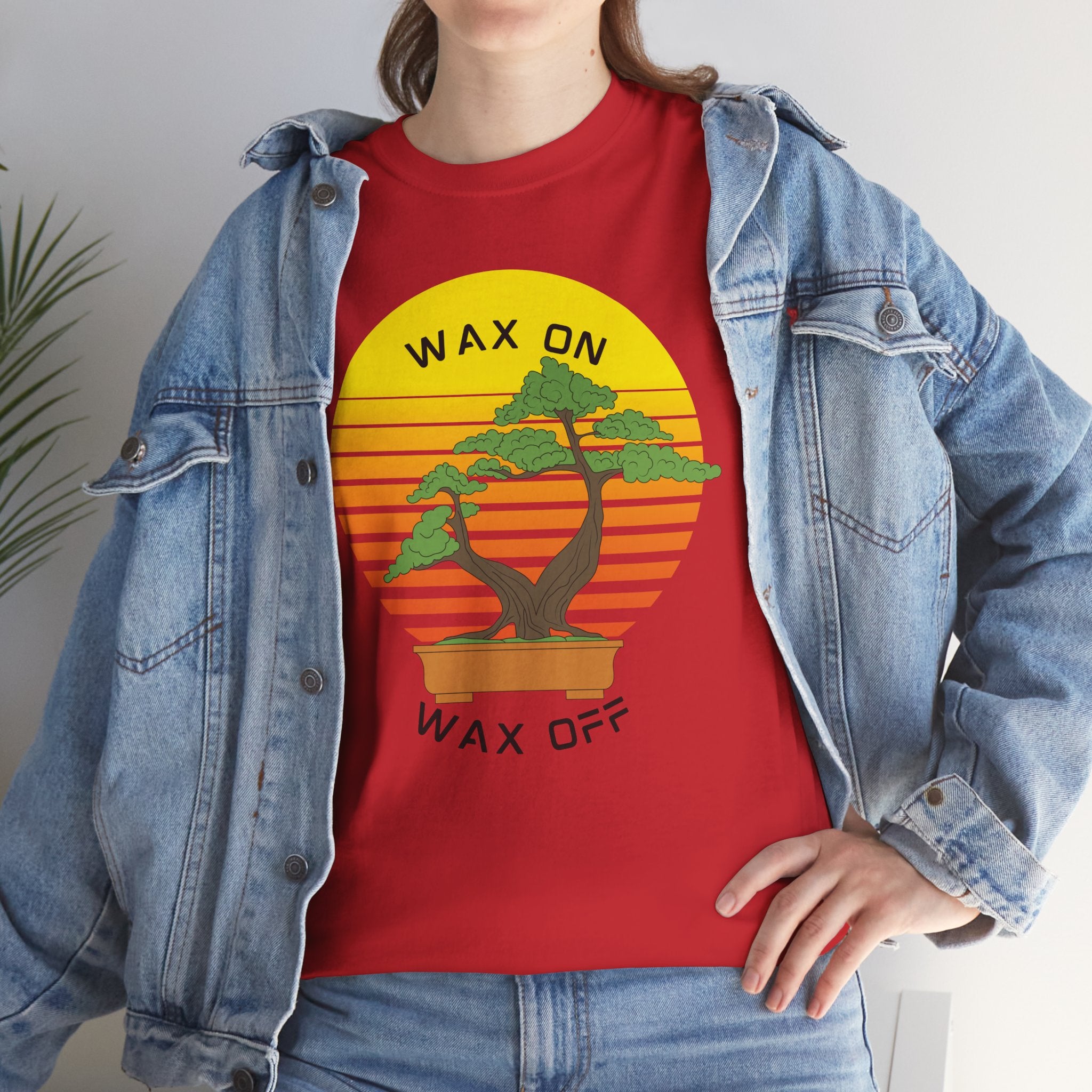 Wax On Wax Off Bonsai Tee — Retro Sunset Martial Arts T‑Shirt K-Kid Retro 80's