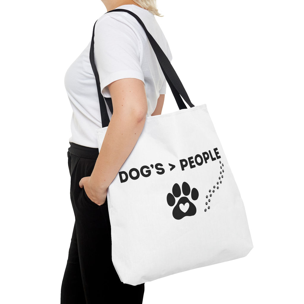 DOG'S > PEOPLE Tote Bag | Dog Paw Heart Design