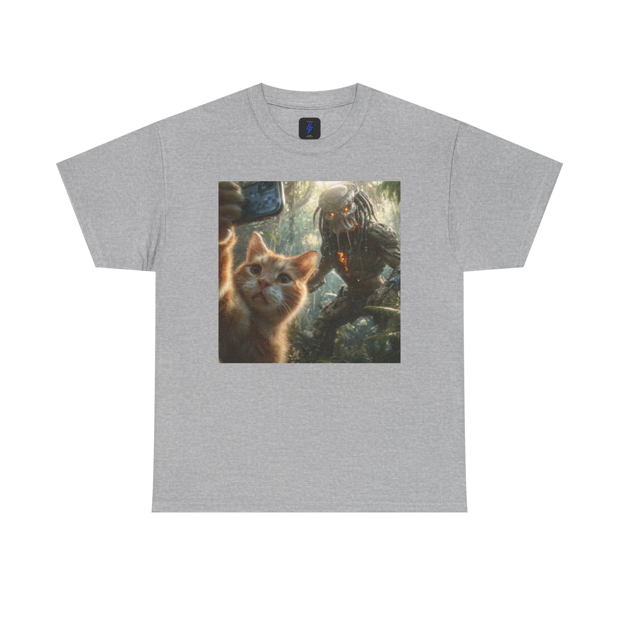 Cat Selfie with Monster Tee | Fantasy Creature Forest Shirt