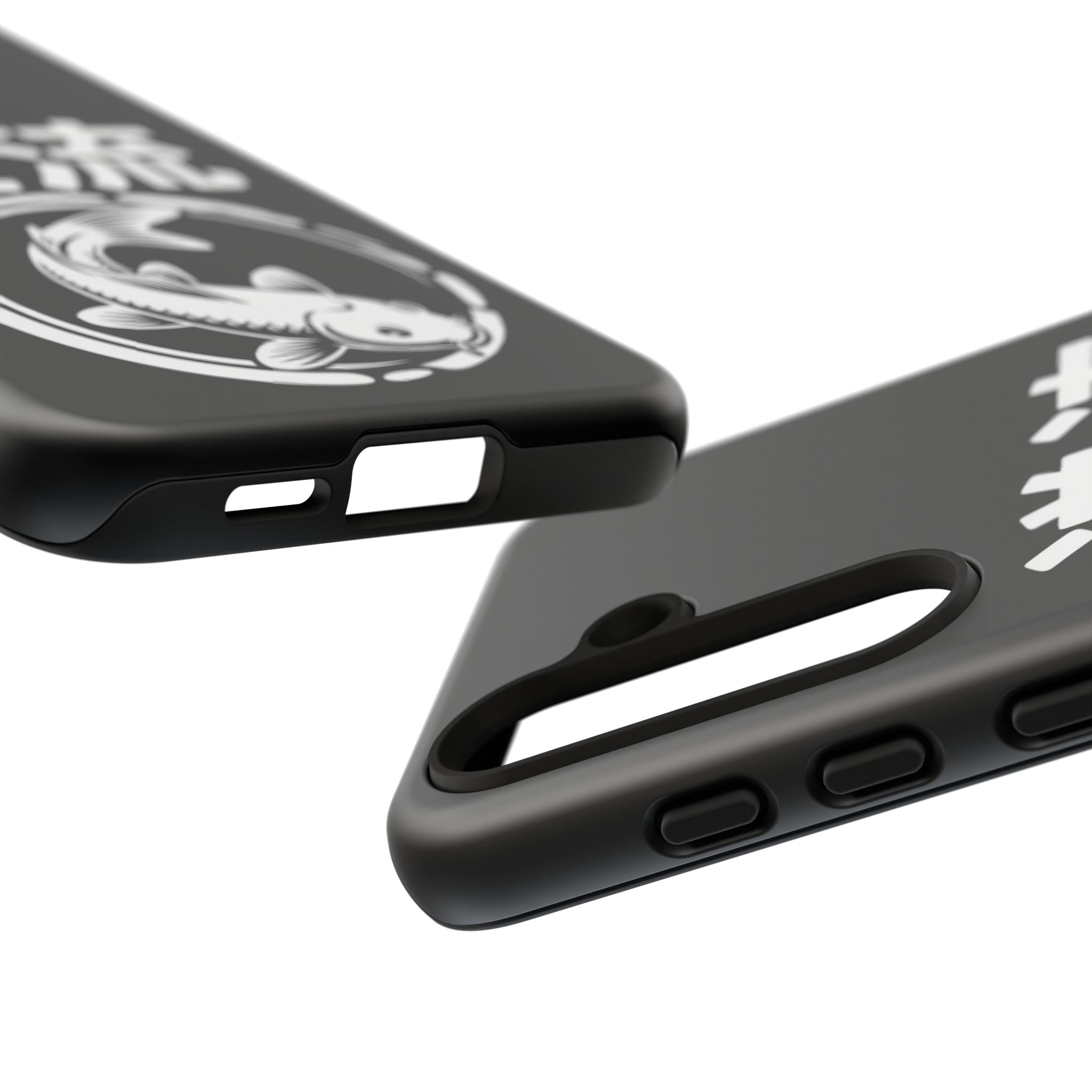 Koi '逆流' Tough Phone Case — Black Protective iPhone Cover - 80s Design