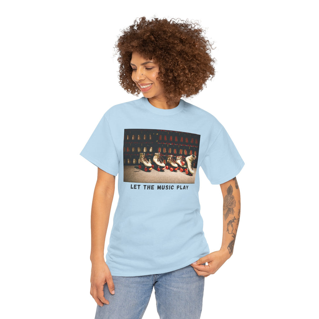 Let The Music Play Tee — Retro Roller Skates Graphic T‑Shirt
