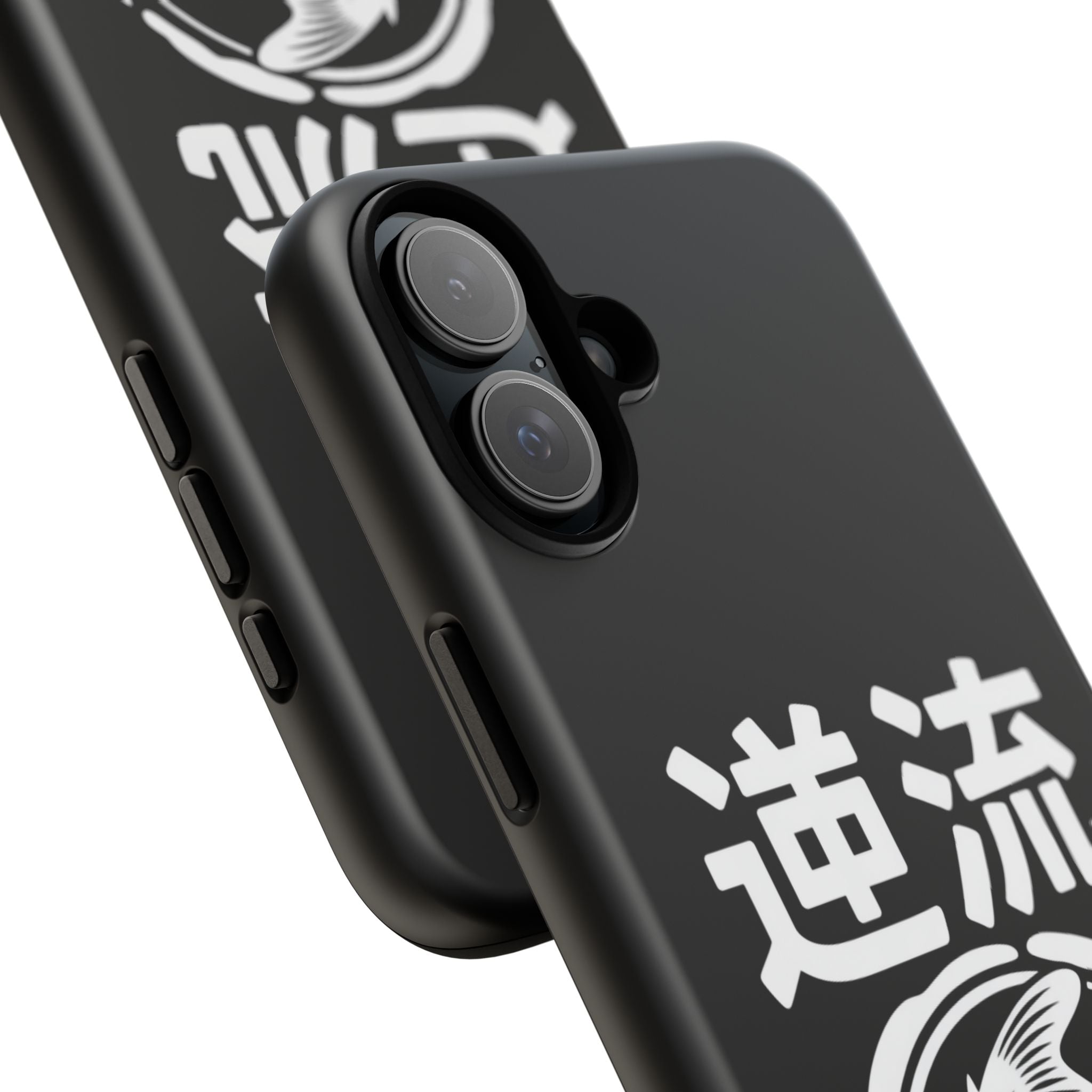 Koi '逆流' Tough Phone Case — Black Protective iPhone Cover - 80s Design