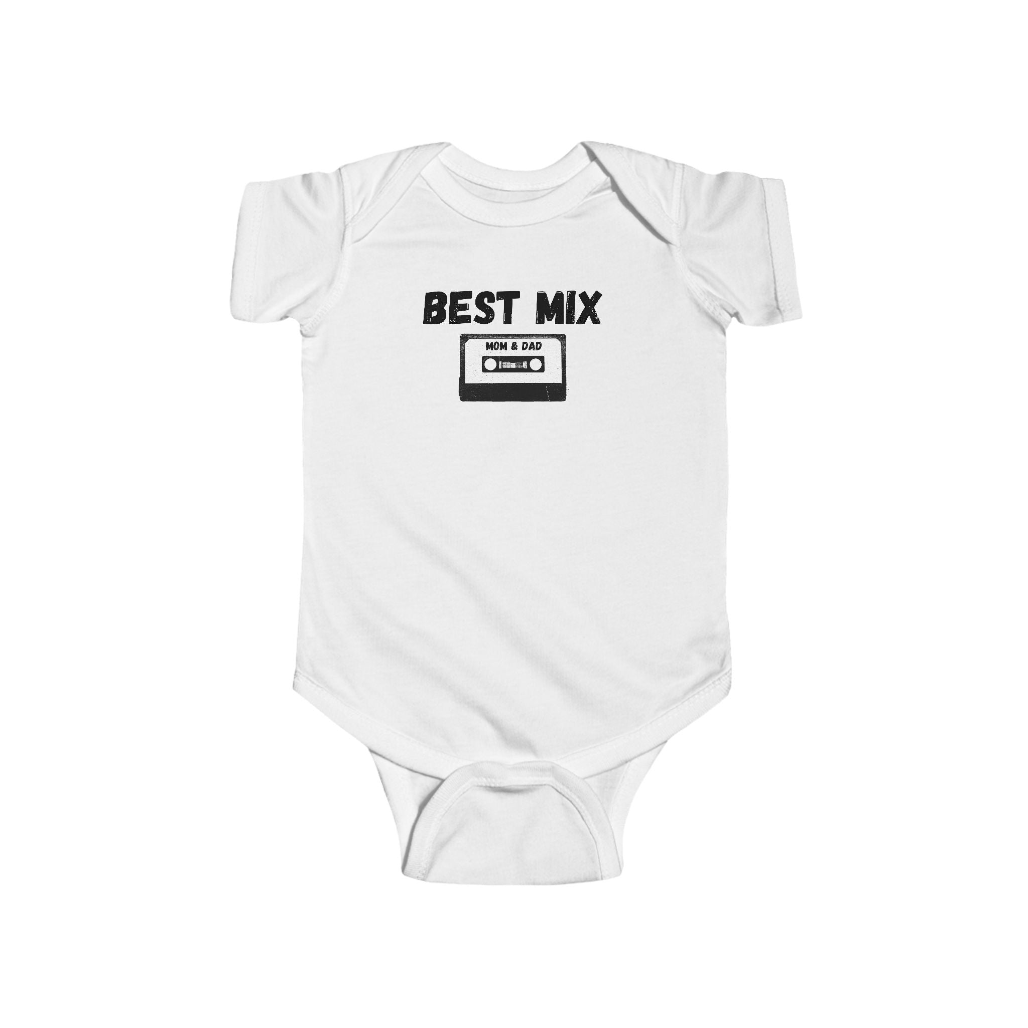 Baby Bodysuit — "Best Mix Mom and Dad" Cassette Retro Infant Onesie