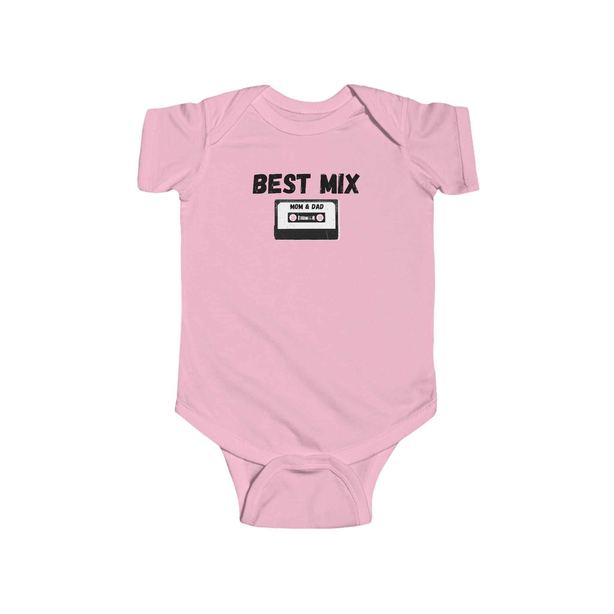 Baby Bodysuit — "Best Mix Mom and Dad" Cassette Retro Infant Onesie