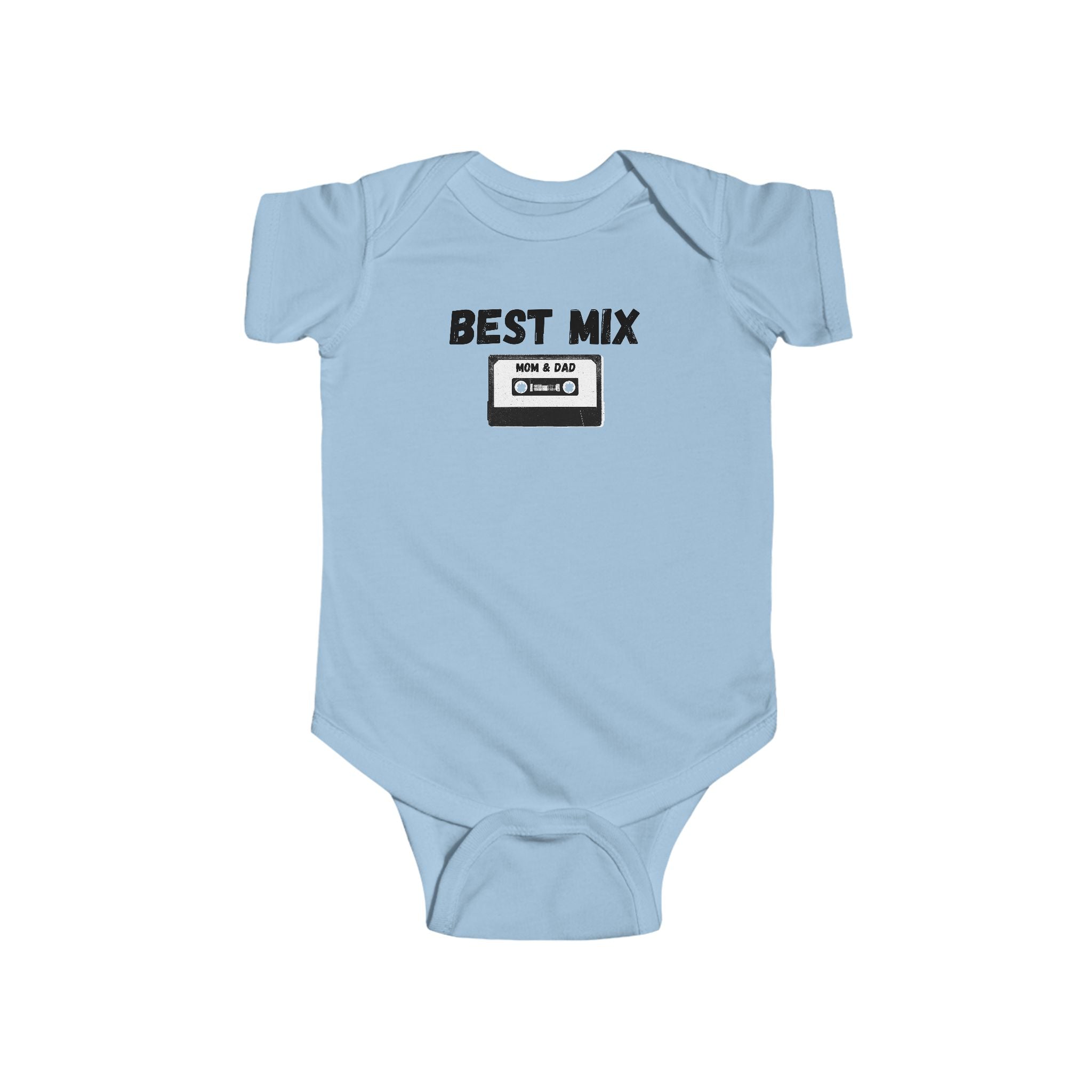 Baby Bodysuit — "Best Mix Mom and Dad" Cassette Retro Infant Onesie