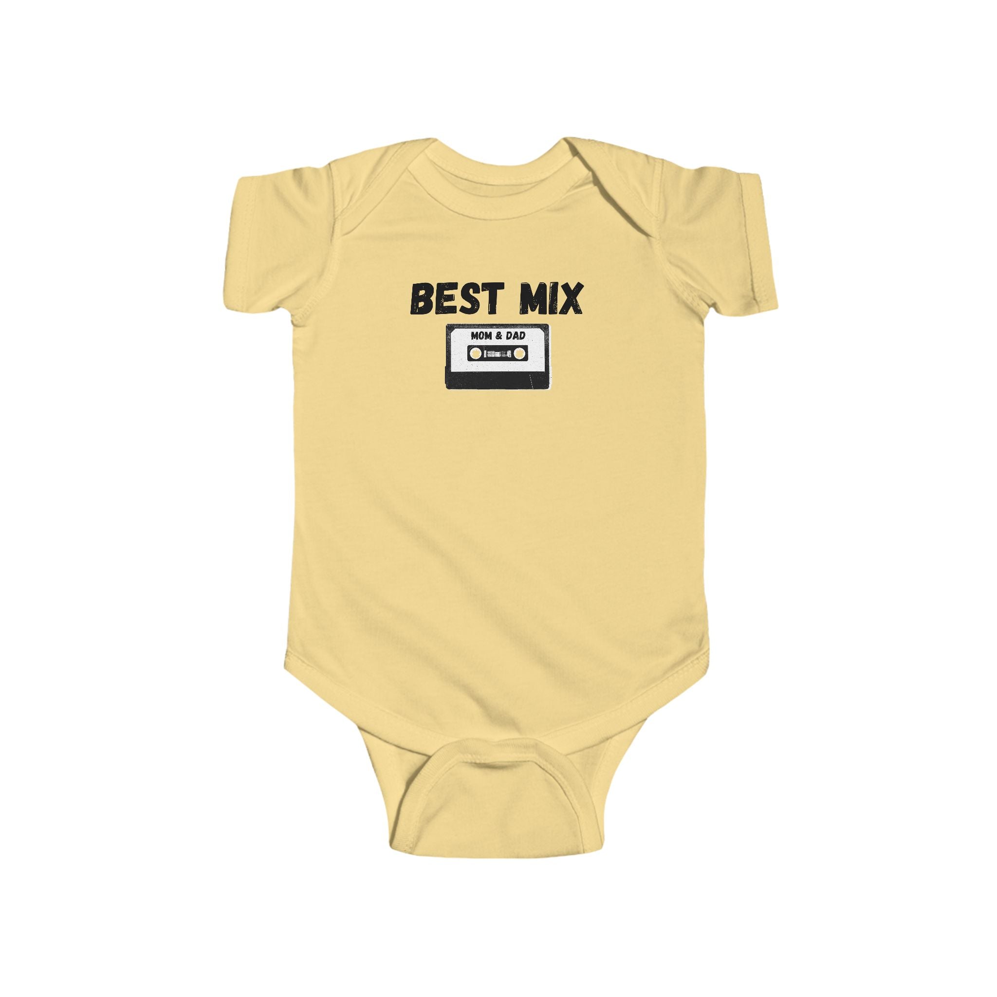 Baby Bodysuit — "Best Mix Mom and Dad" Cassette Retro Infant Onesie