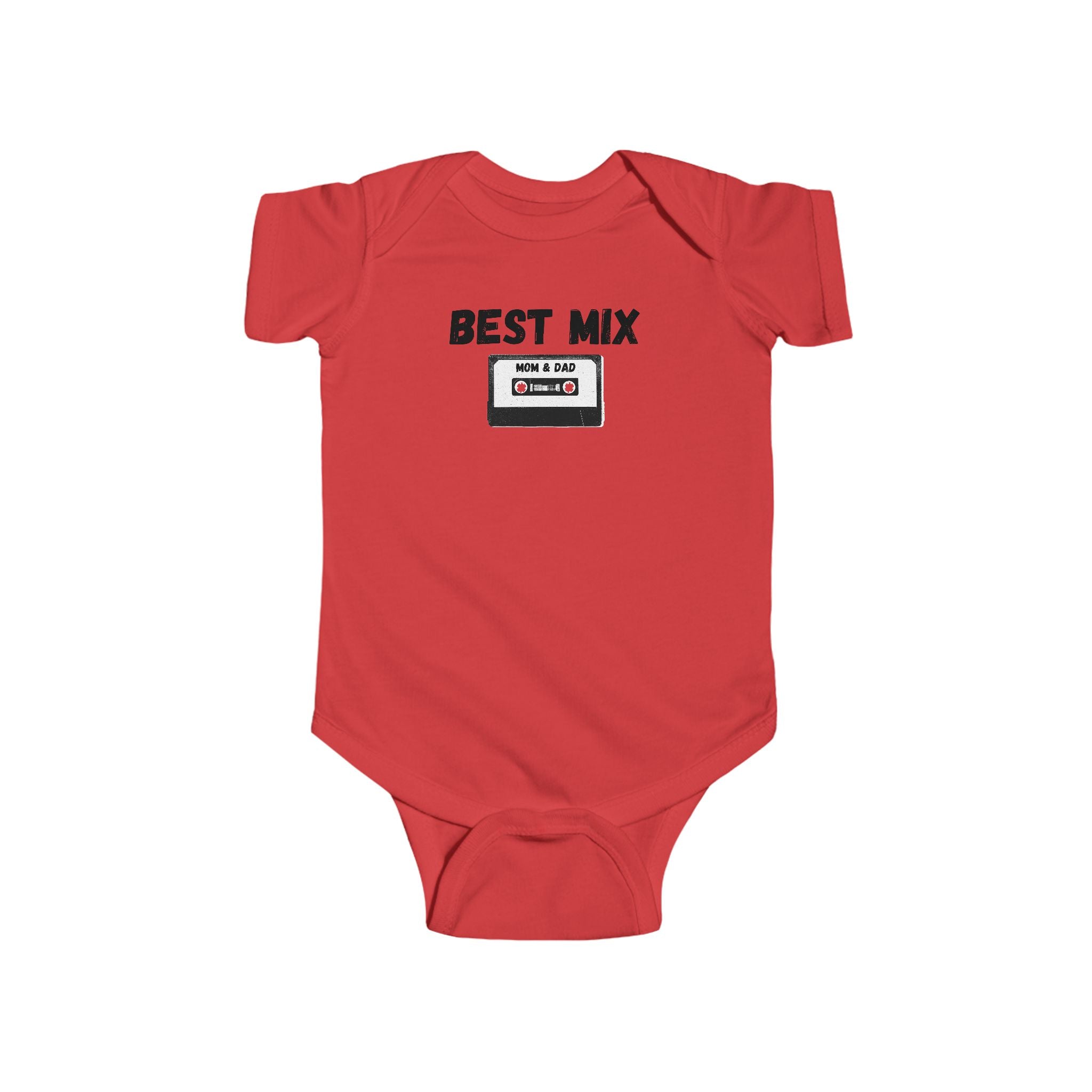 Baby Bodysuit — "Best Mix Mom and Dad" Cassette Retro Infant Onesie