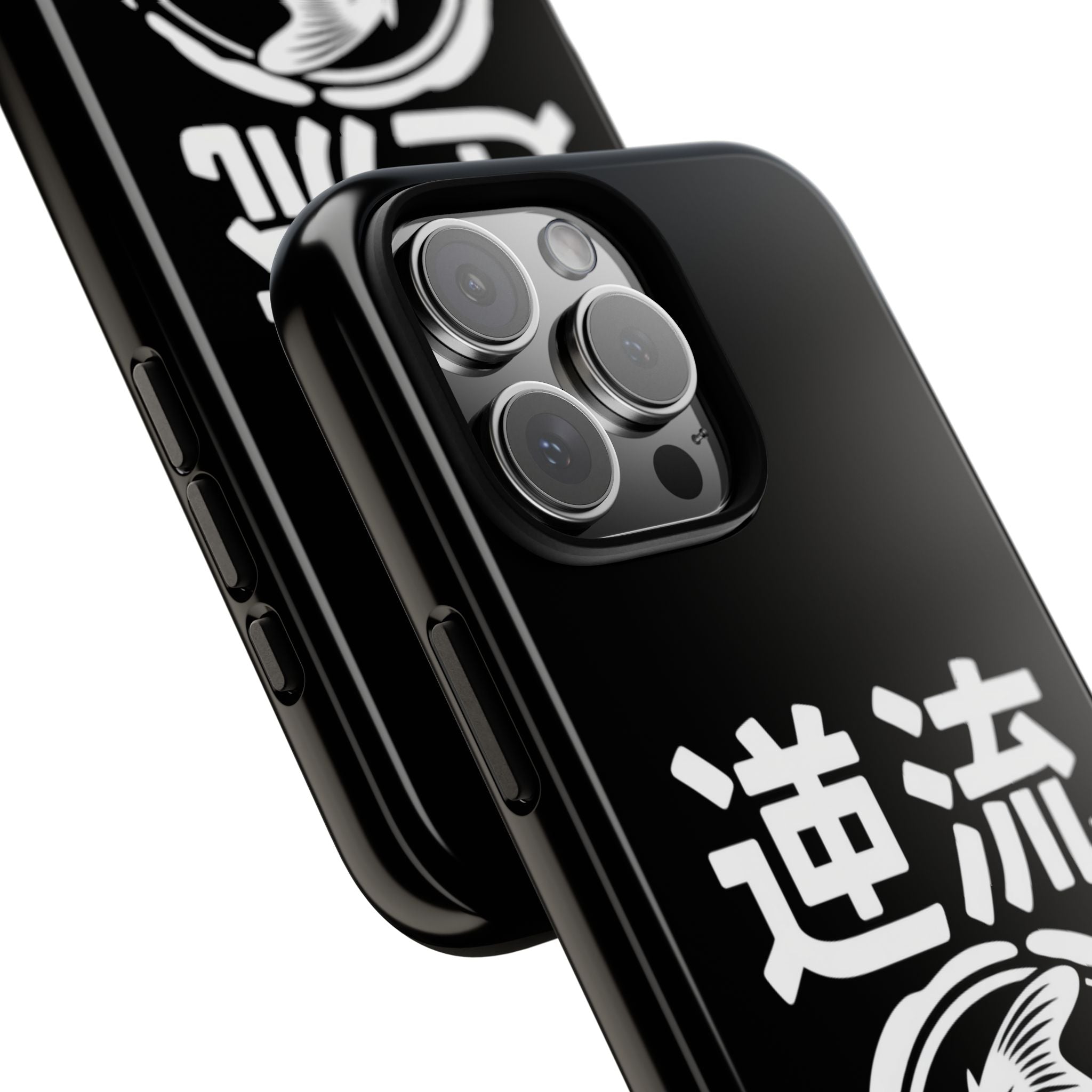 Koi '逆流' Tough Phone Case — Black Protective iPhone Cover - 80s Design