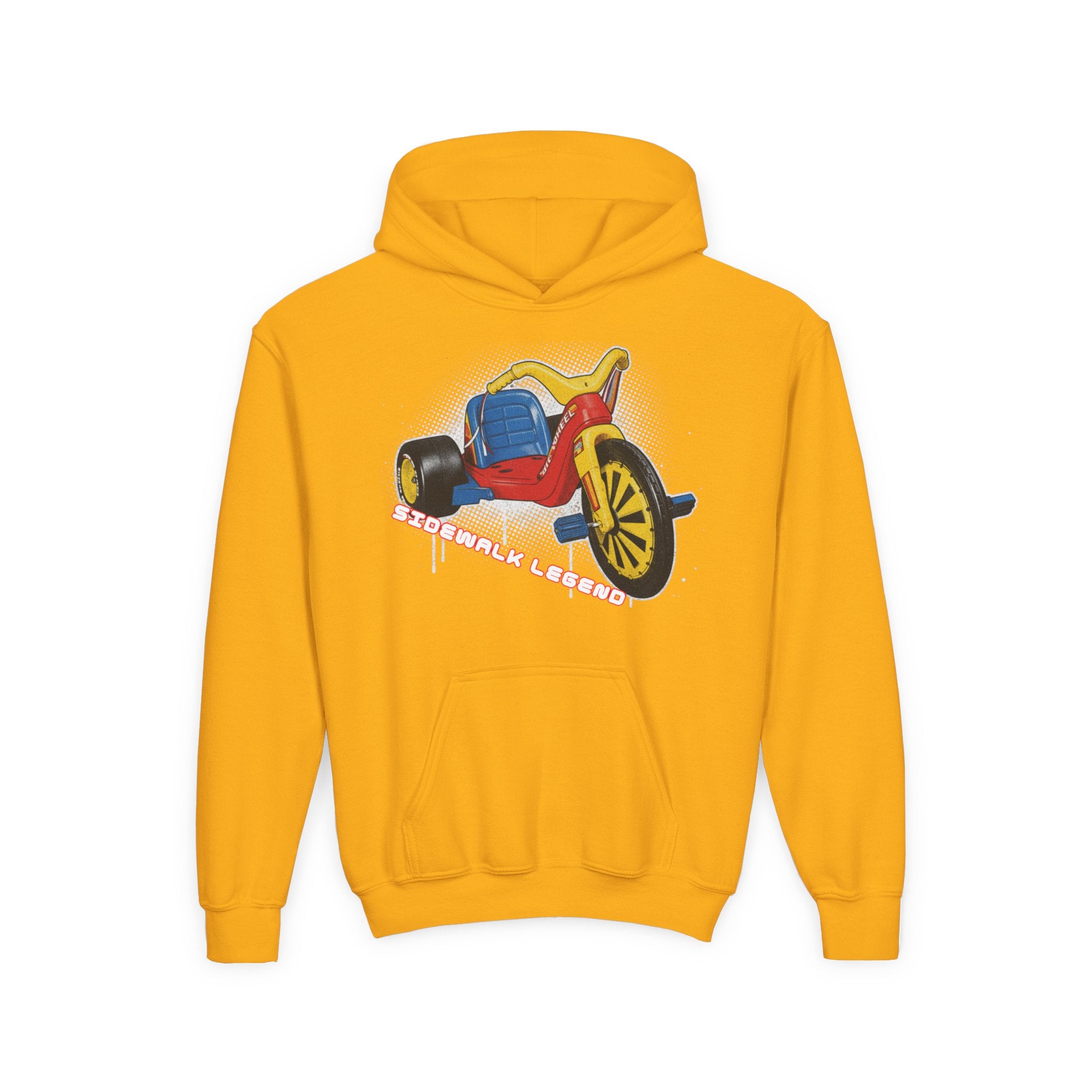 Kids Tricycle Graphic Hoodie — Retro Ride Design (Youth) 80s Fashion