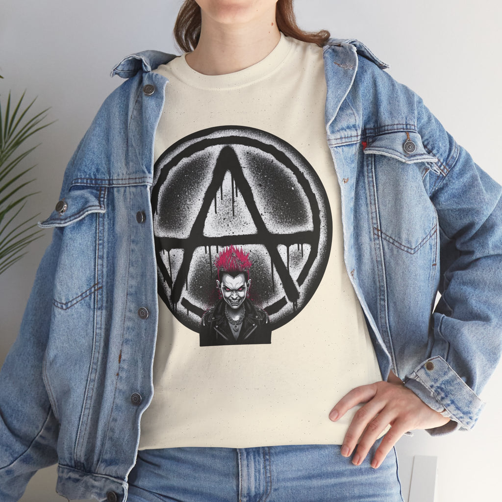 Anarchy Punk Graphic Tee — Red-Mohawk Rebel Shirt 80's Fashion