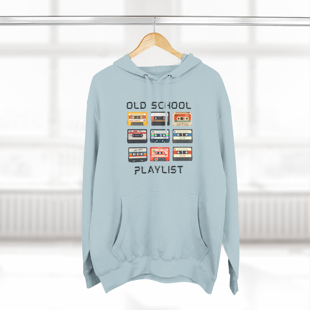 Old School Playlist Hoodie — Retro 80s Cassette Tape Graphic Pullover