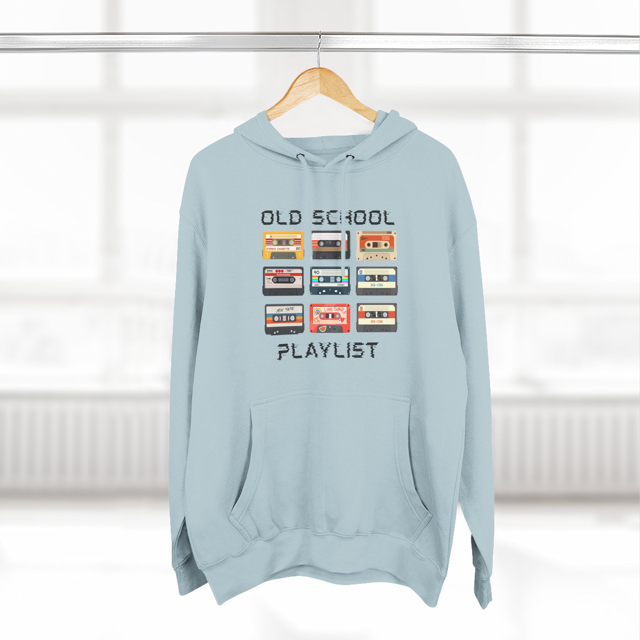 Old School Playlist Hoodie — Retro 80s Cassette Tape Graphic Pullover
