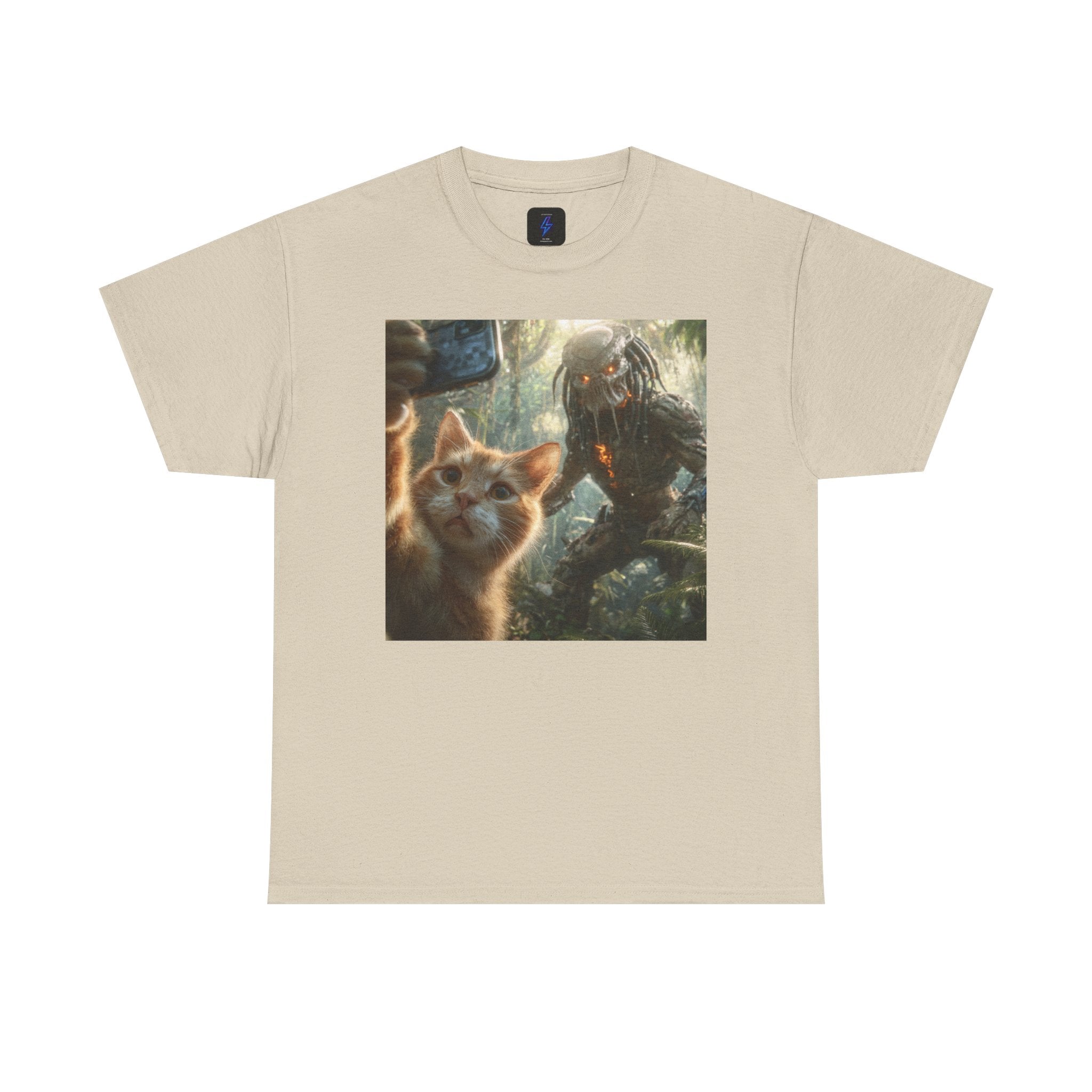 Cat Selfie with Monster Tee | Fantasy Creature Forest Shirt