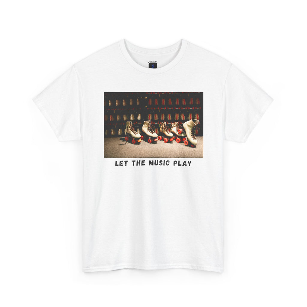 Let The Music Play Tee — Retro Roller Skates Graphic T‑Shirt