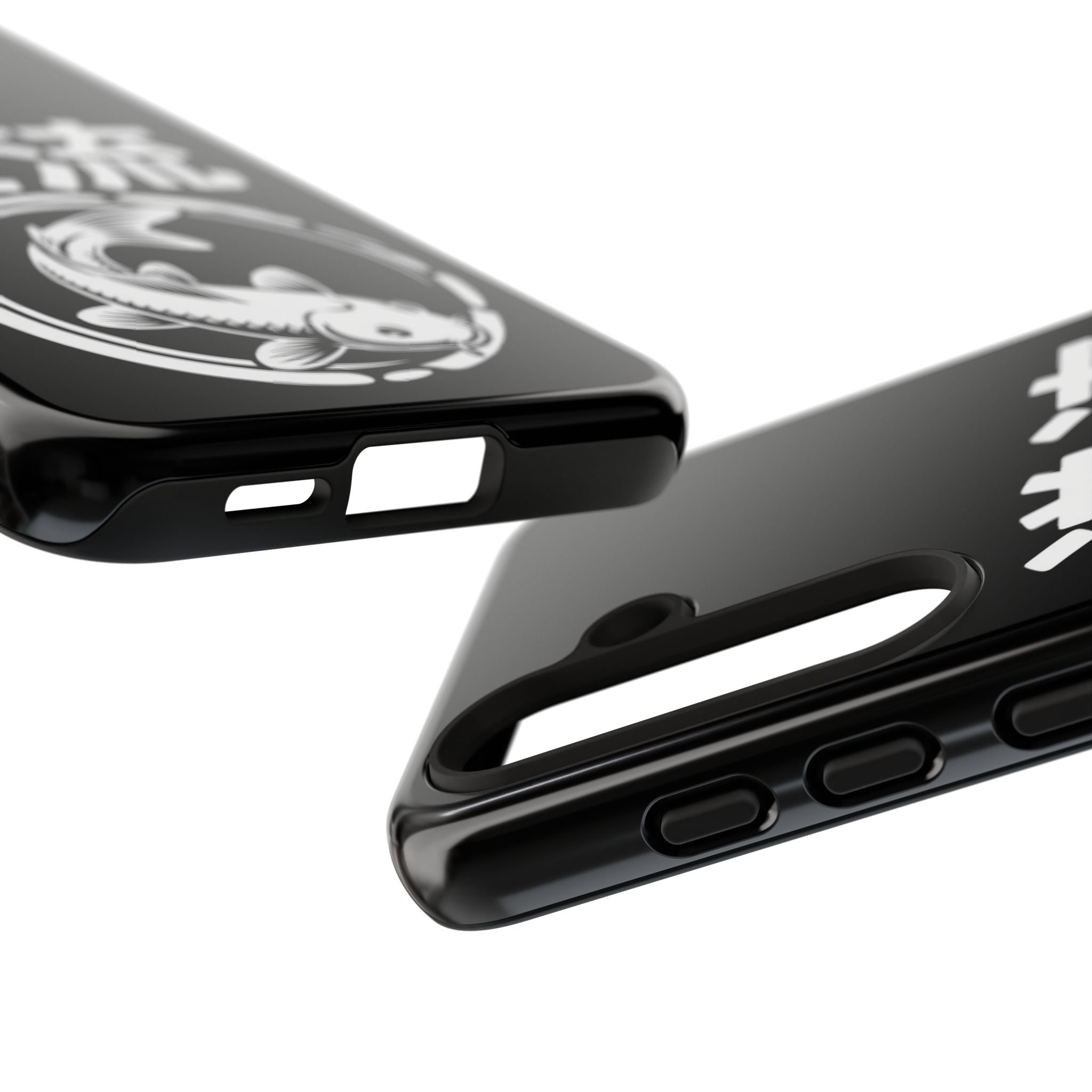 Koi '逆流' Tough Phone Case — Black Protective iPhone Cover - 80s Design