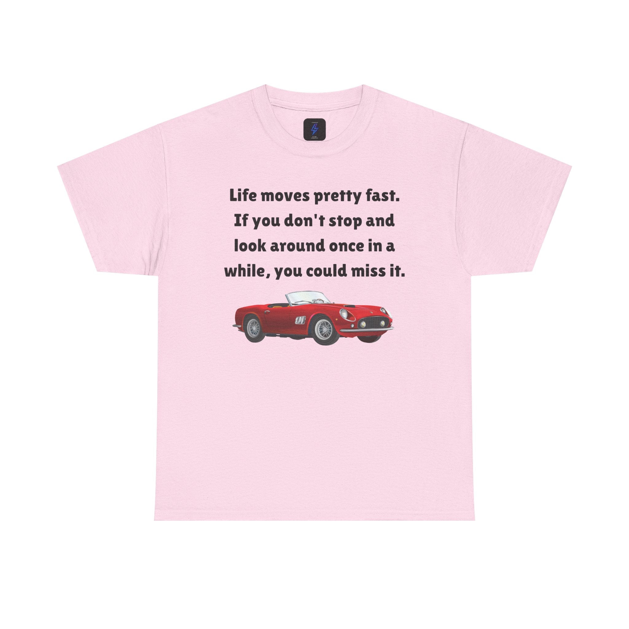 Life Moves Pretty Fast Tee — Vintage Red Sports Car Quote T-Shirt 80's Retro Fashion