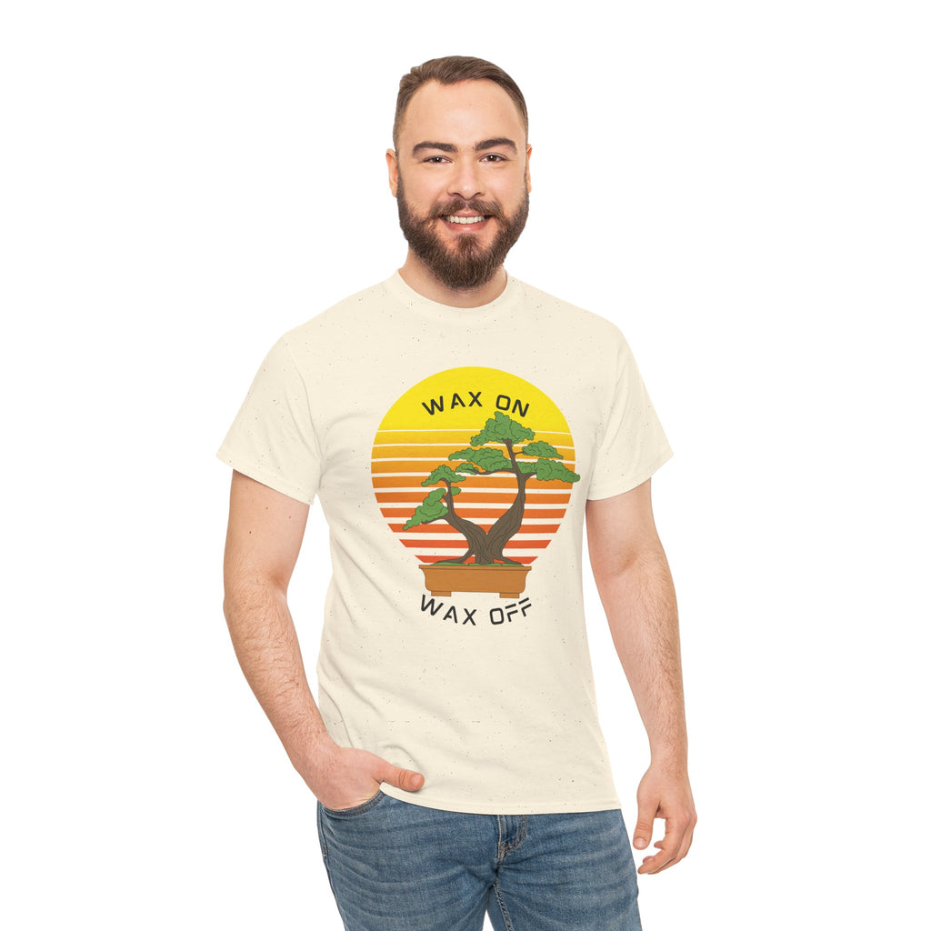 Wax On Wax Off Bonsai Tee — Retro Sunset Martial Arts T‑Shirt K-Kid Retro 80's