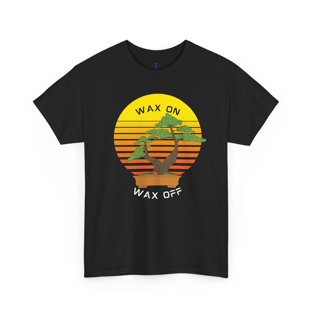 Wax On Wax Off Bonsai Tee — Retro Sunset Martial Arts T‑Shirt K-Kid Retro 80's