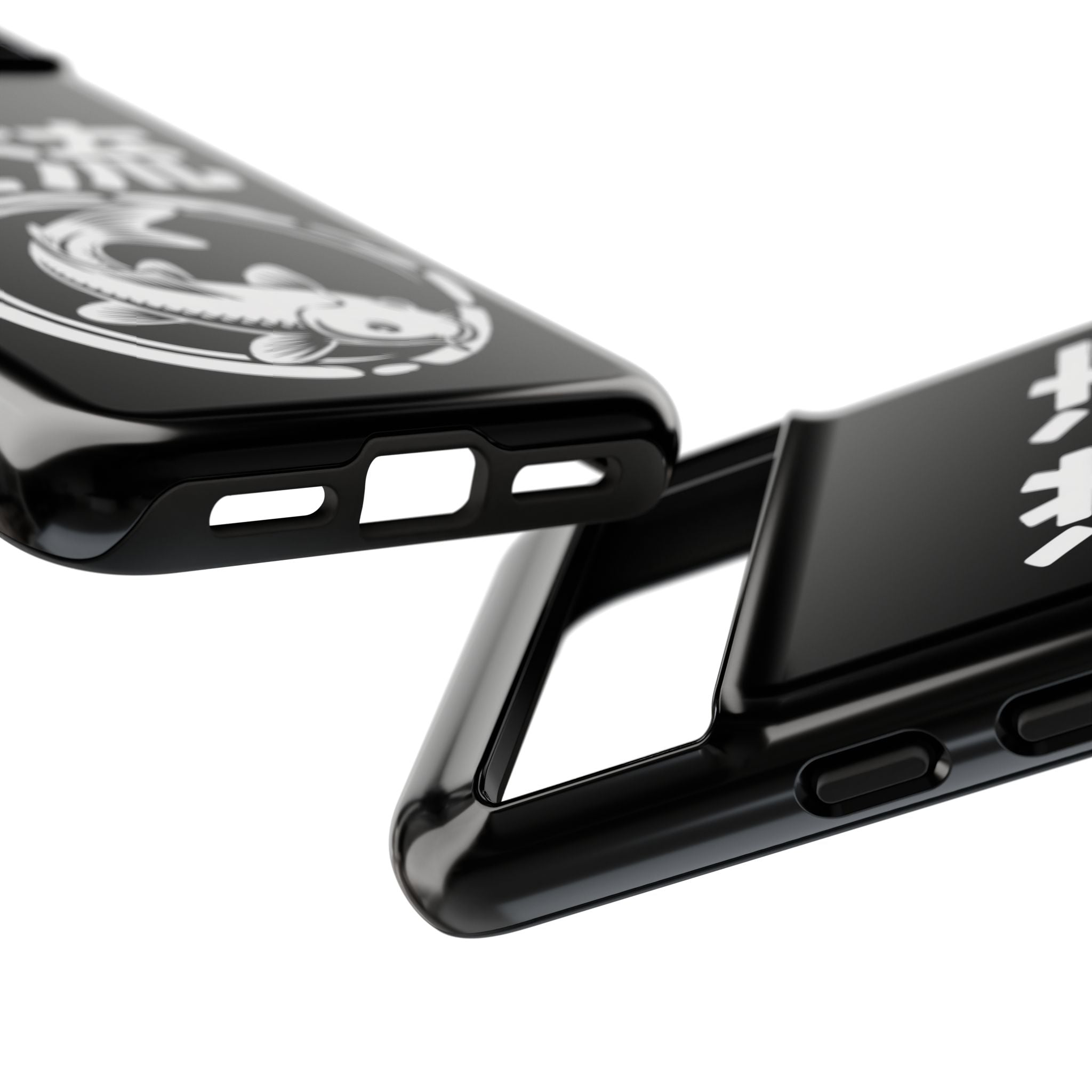 Koi '逆流' Tough Phone Case — Black Protective iPhone Cover - 80s Design