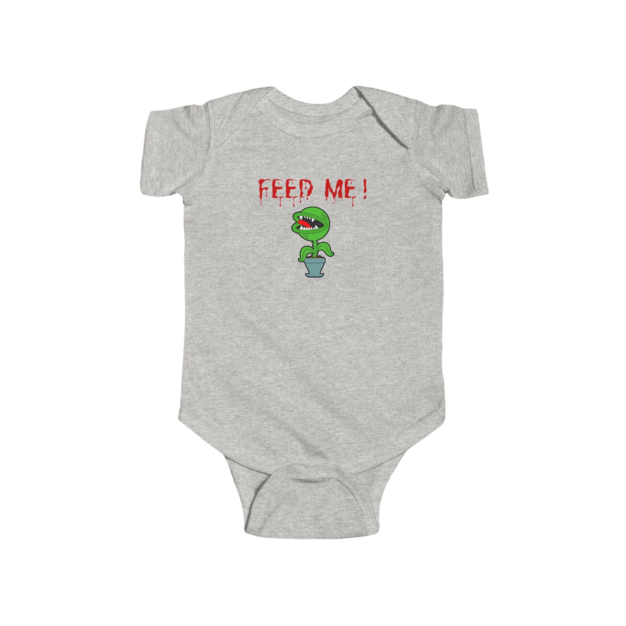 "Feed Me!" Baby Bodysuit – Cute Hungry horror plant Infant Onesie