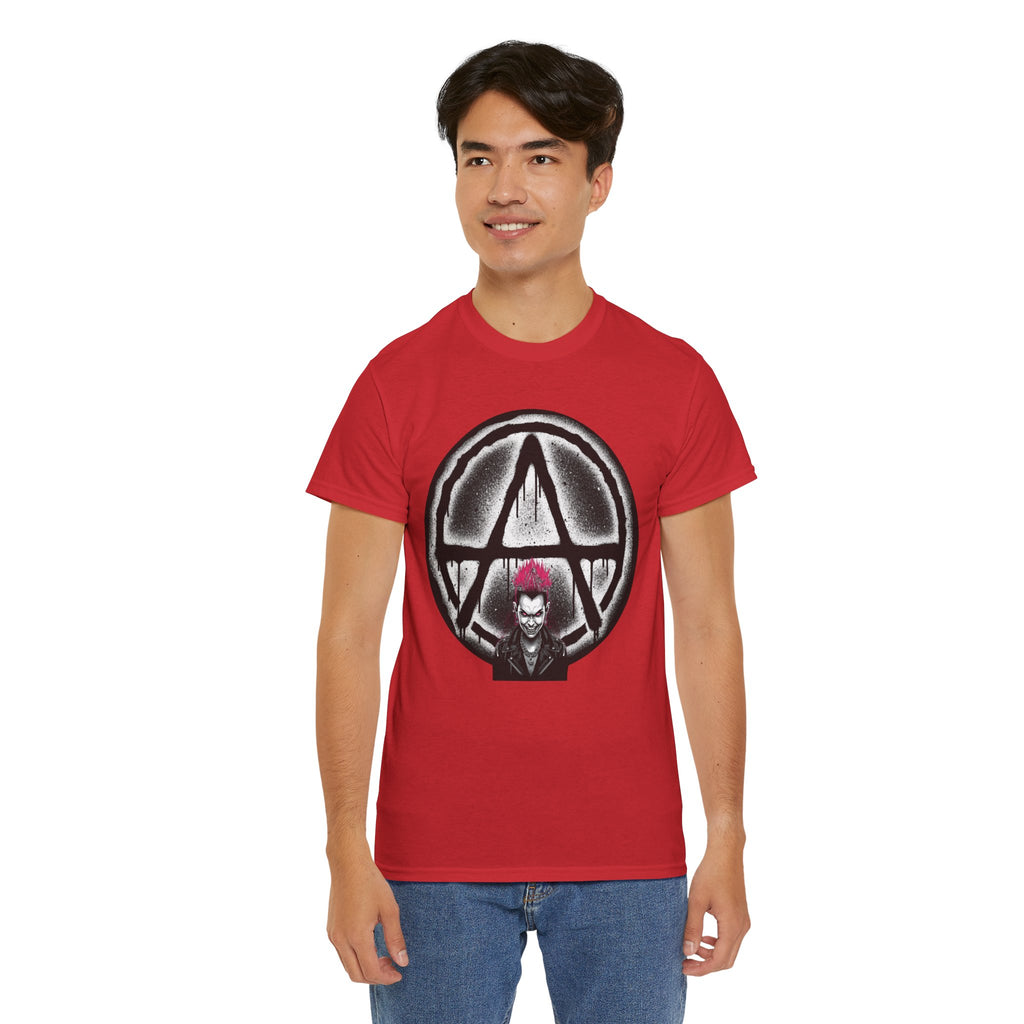 Anarchy Punk Graphic Tee — Red-Mohawk Rebel Shirt 80's Fashion