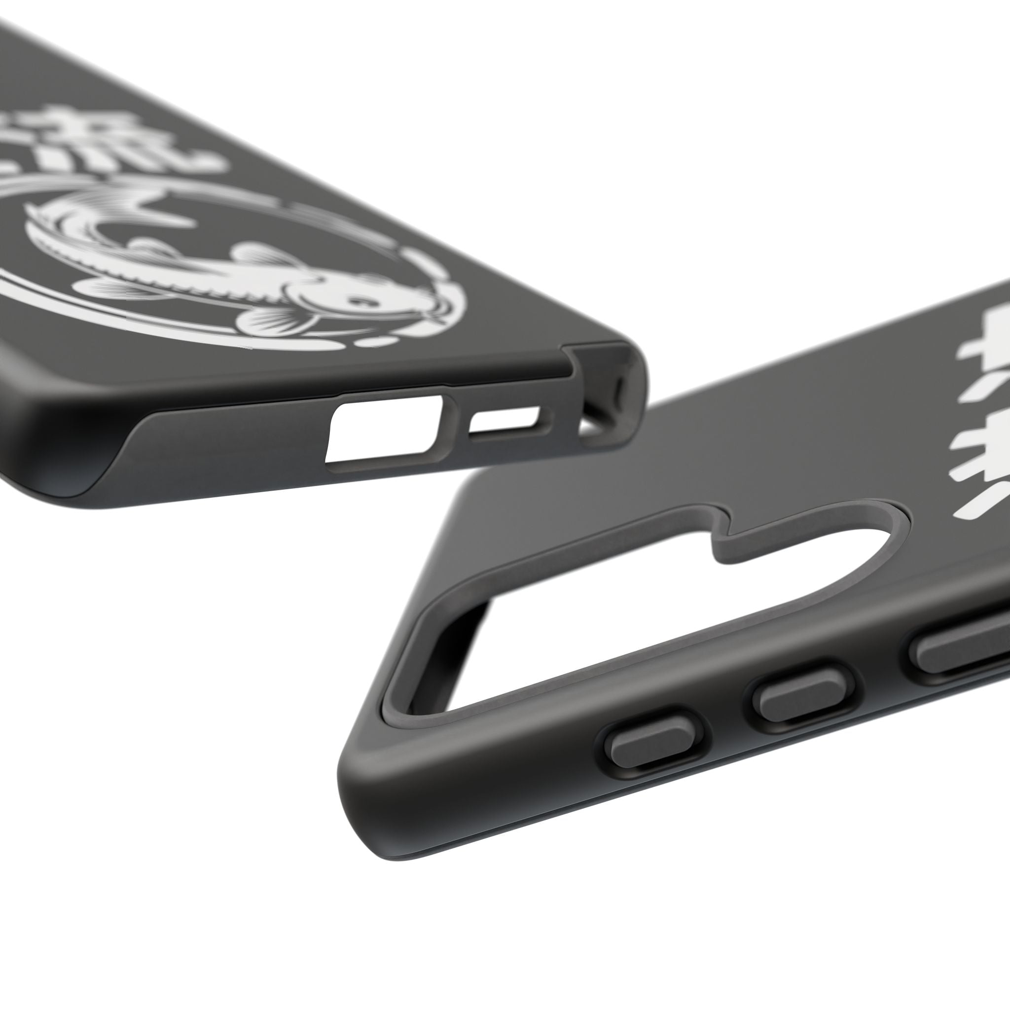 Koi '逆流' Tough Phone Case — Black Protective iPhone Cover - 80s Design