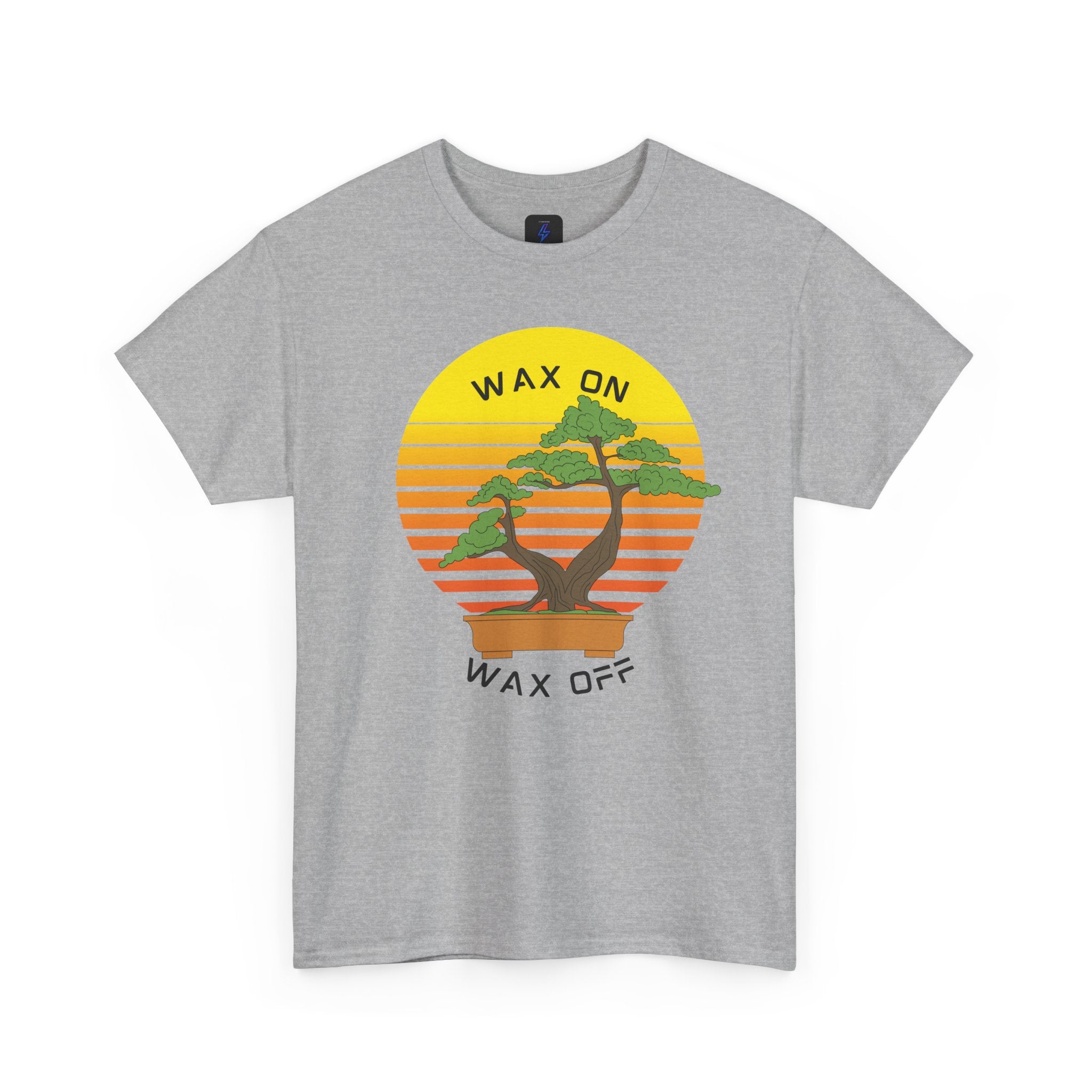 Wax On Wax Off Bonsai Tee — Retro Sunset Martial Arts T‑Shirt K-Kid Retro 80's