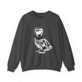 Punk Duckling Sketch Crewneck Sweatshirt — 80s Punk Rock Black & White Duck Illustration