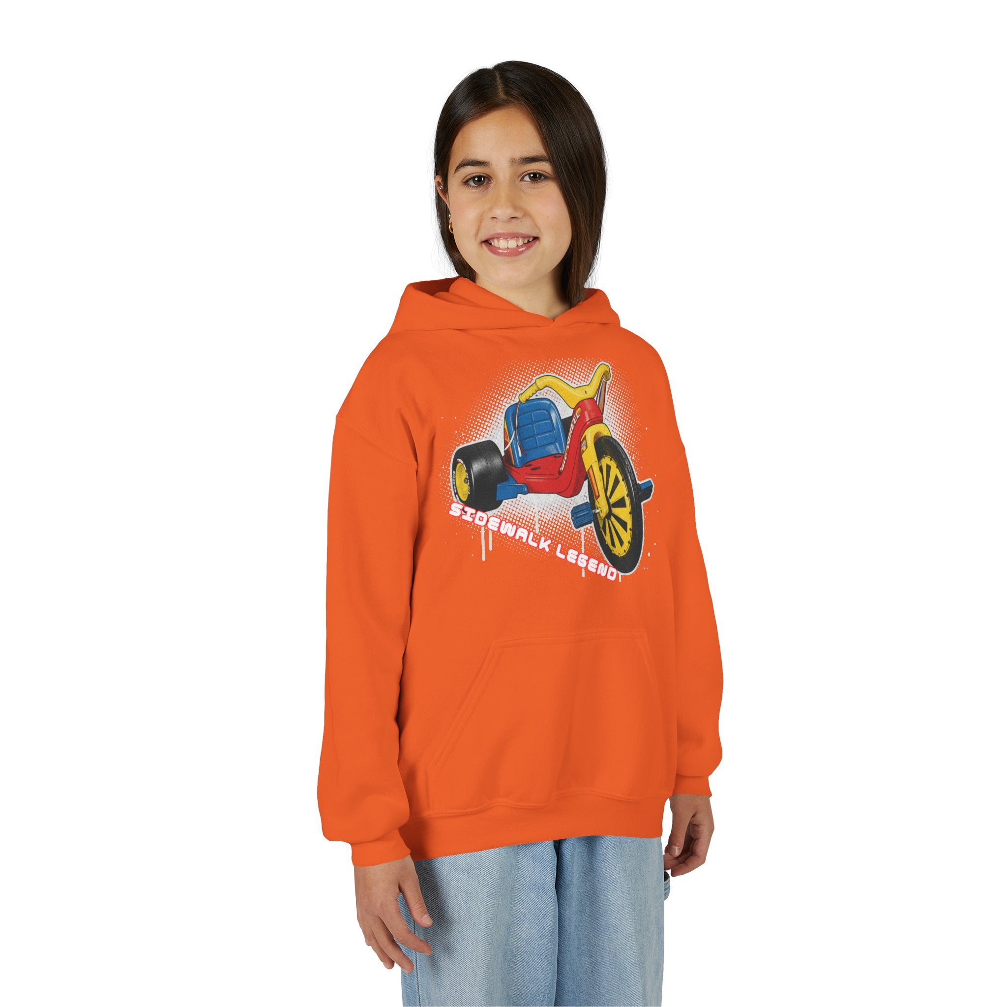 Kids Tricycle Graphic Hoodie — Retro Ride Design (Youth) 80s Fashion