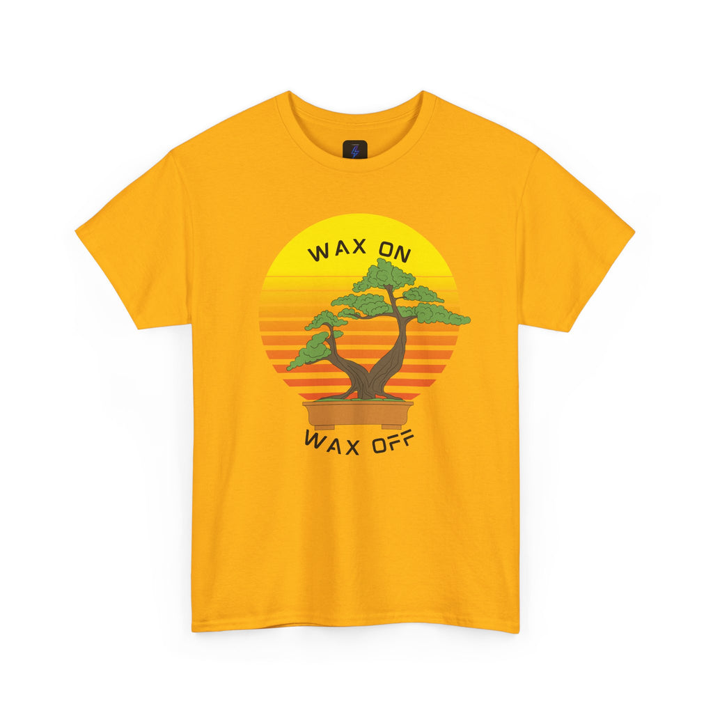 Wax On Wax Off Bonsai Tee — Retro Sunset Martial Arts T‑Shirt K-Kid Retro 80's