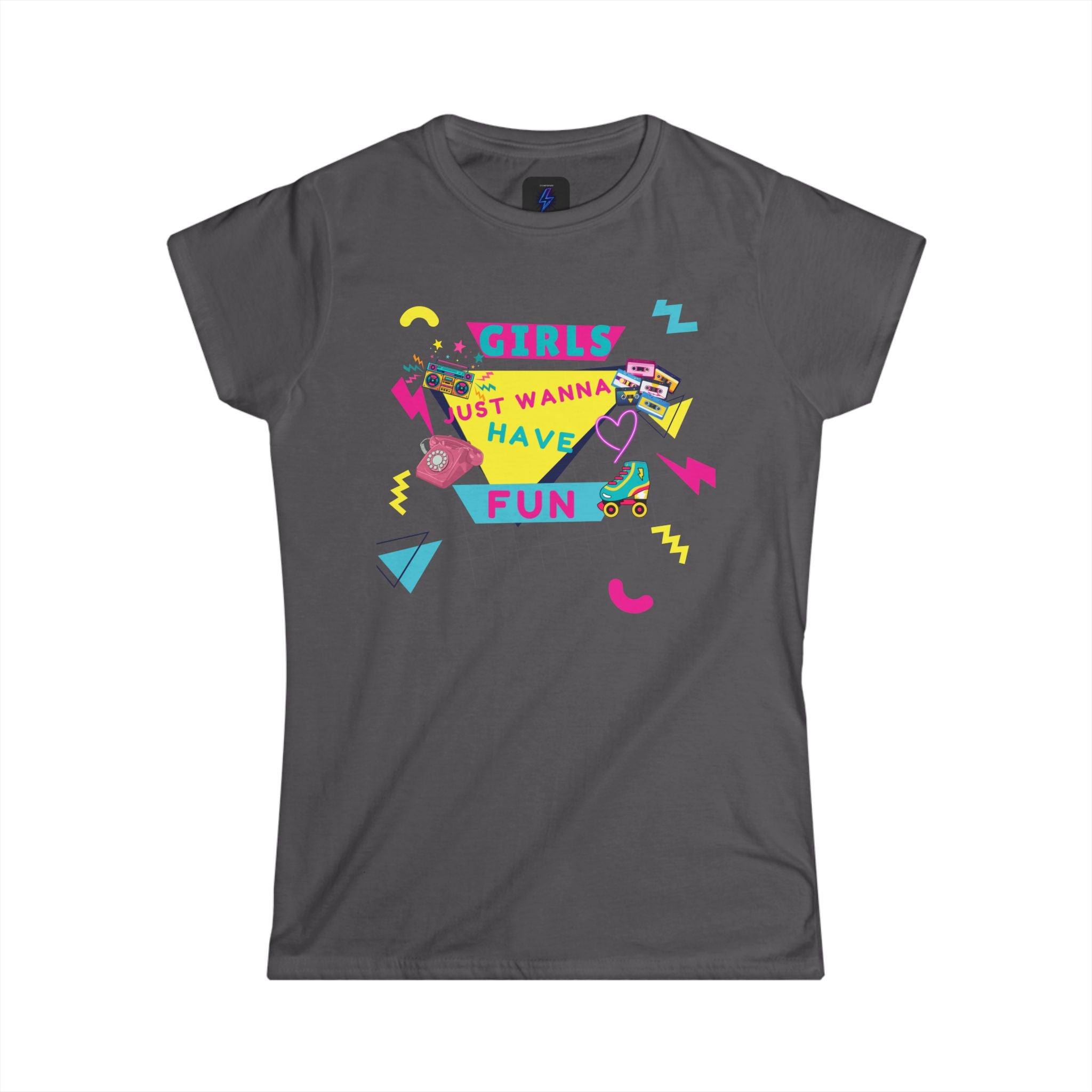 Girls Just Wanna Have Fun Graphic Tee — 80s Retro Women’s T-Shirt