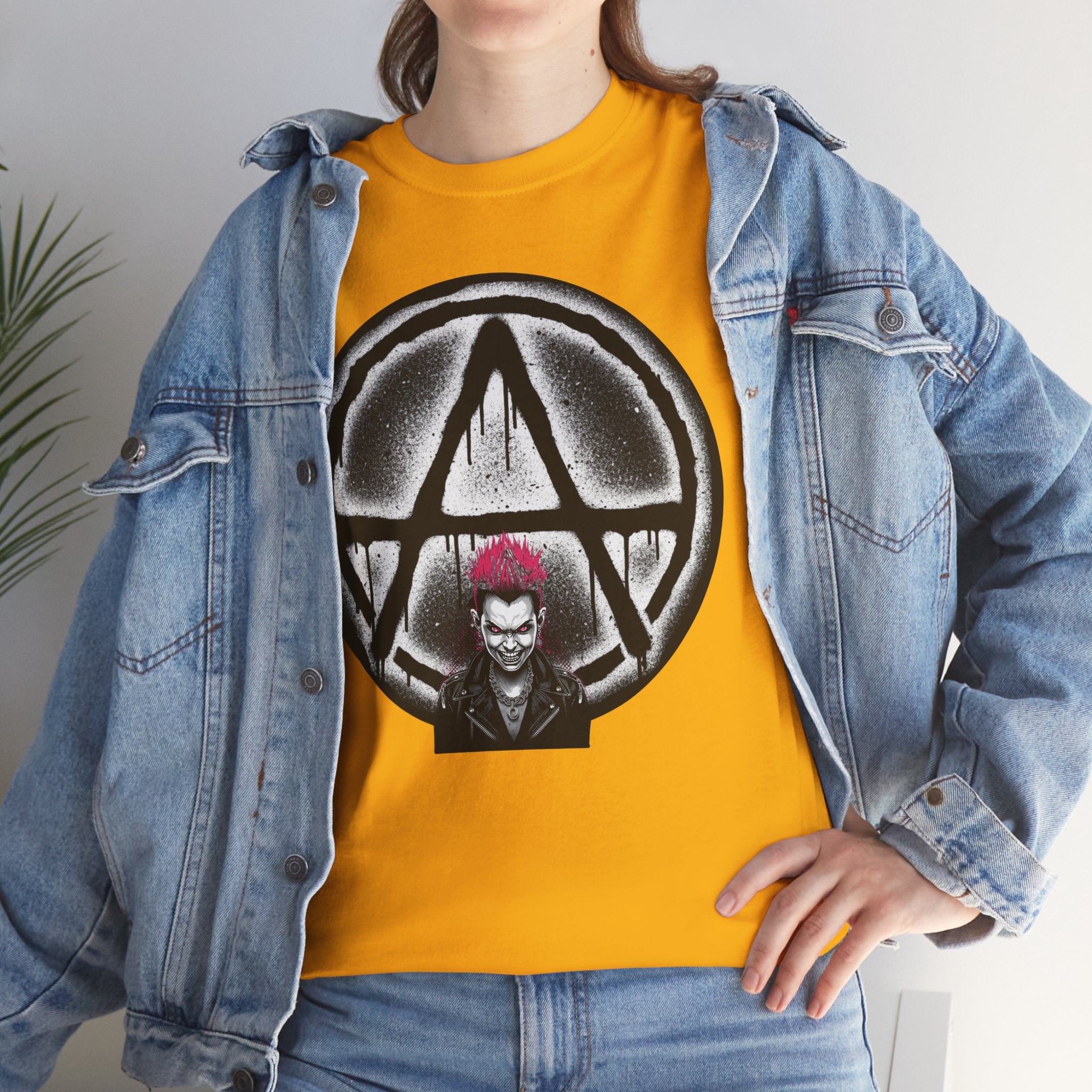 Anarchy Punk Graphic Tee — Red-Mohawk Rebel Shirt 80's Fashion