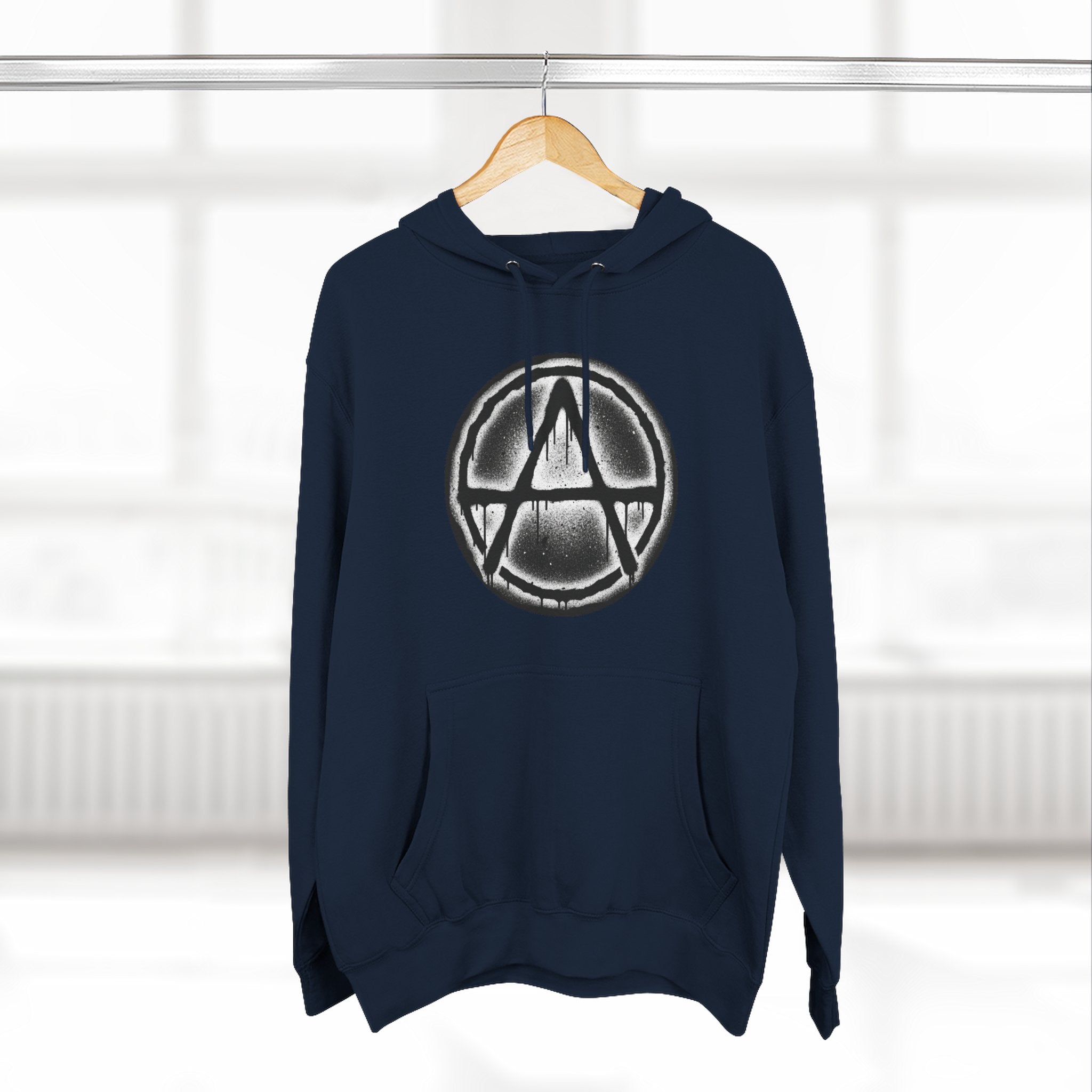 Anarchy Symbol Hoodie — Grunge Circle Anarchy Graphic Pullover 80's Fashion