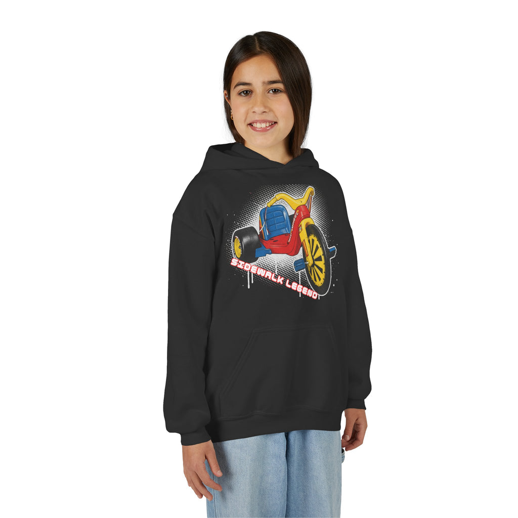 Kids Tricycle Graphic Hoodie — Retro Ride Design (Youth) 80s Fashion