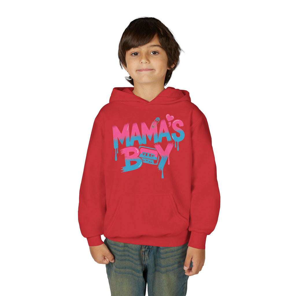 Youth Hoodie — "Mama's Boy" Colorful Drip Graphic Sweatshirt 80s Retro Style