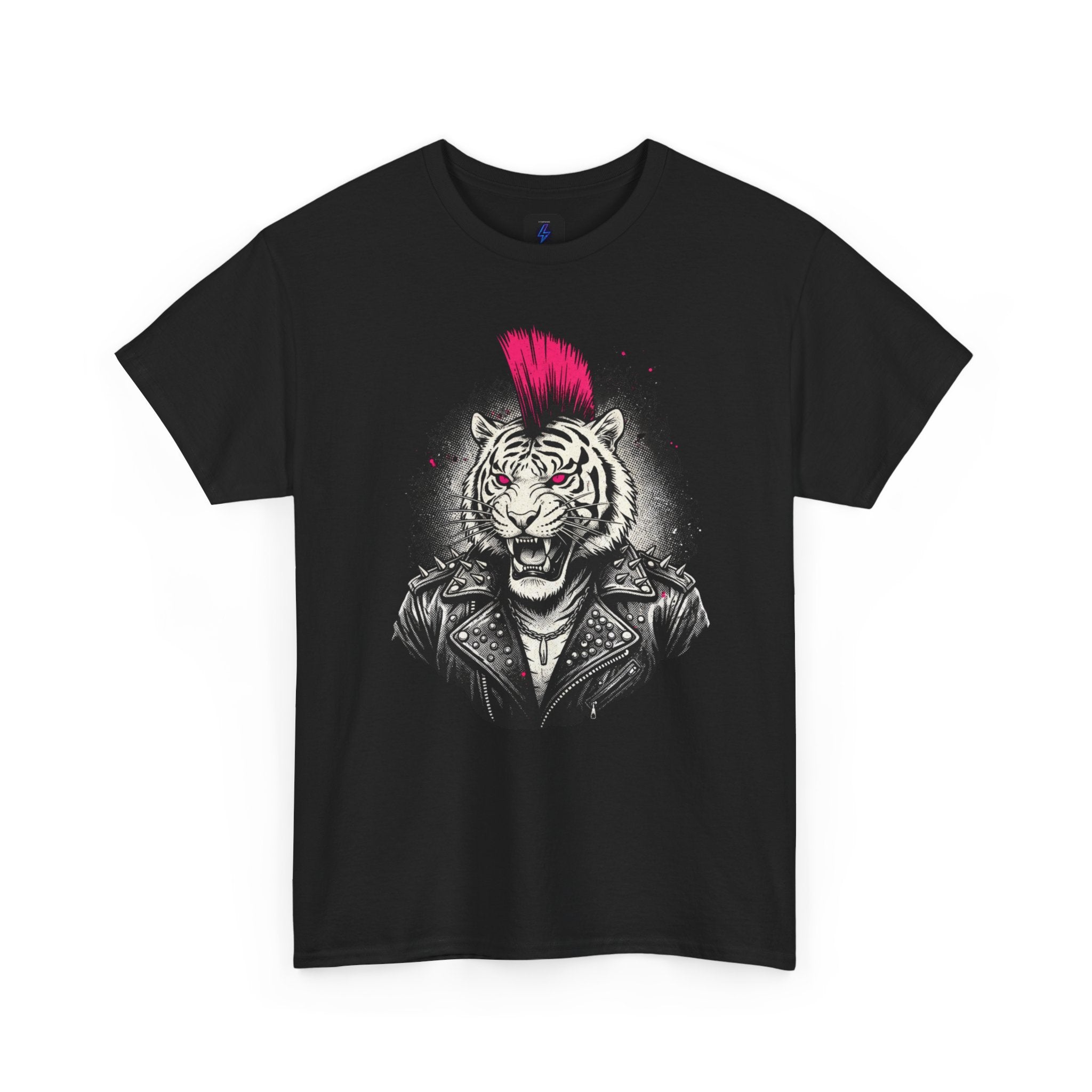 Punk Rock Tiger T-Shirt — Mohawk Tiger Graphic Tee 80's Fashion Rebel