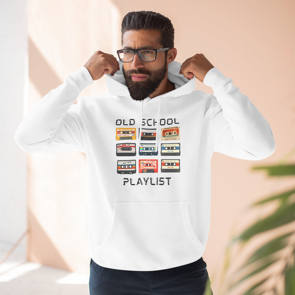 Old School Playlist Hoodie — Retro 80s Cassette Tape Graphic Pullover