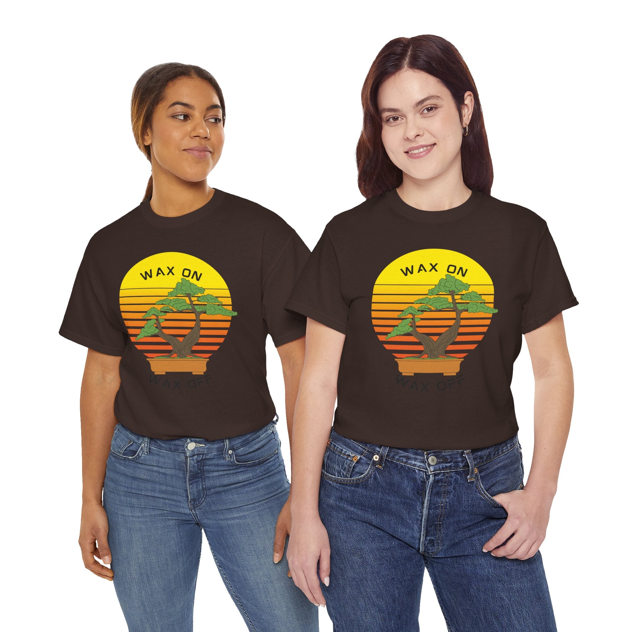 Wax On Wax Off Bonsai Tee — Retro Sunset Martial Arts T‑Shirt K-Kid Retro 80's