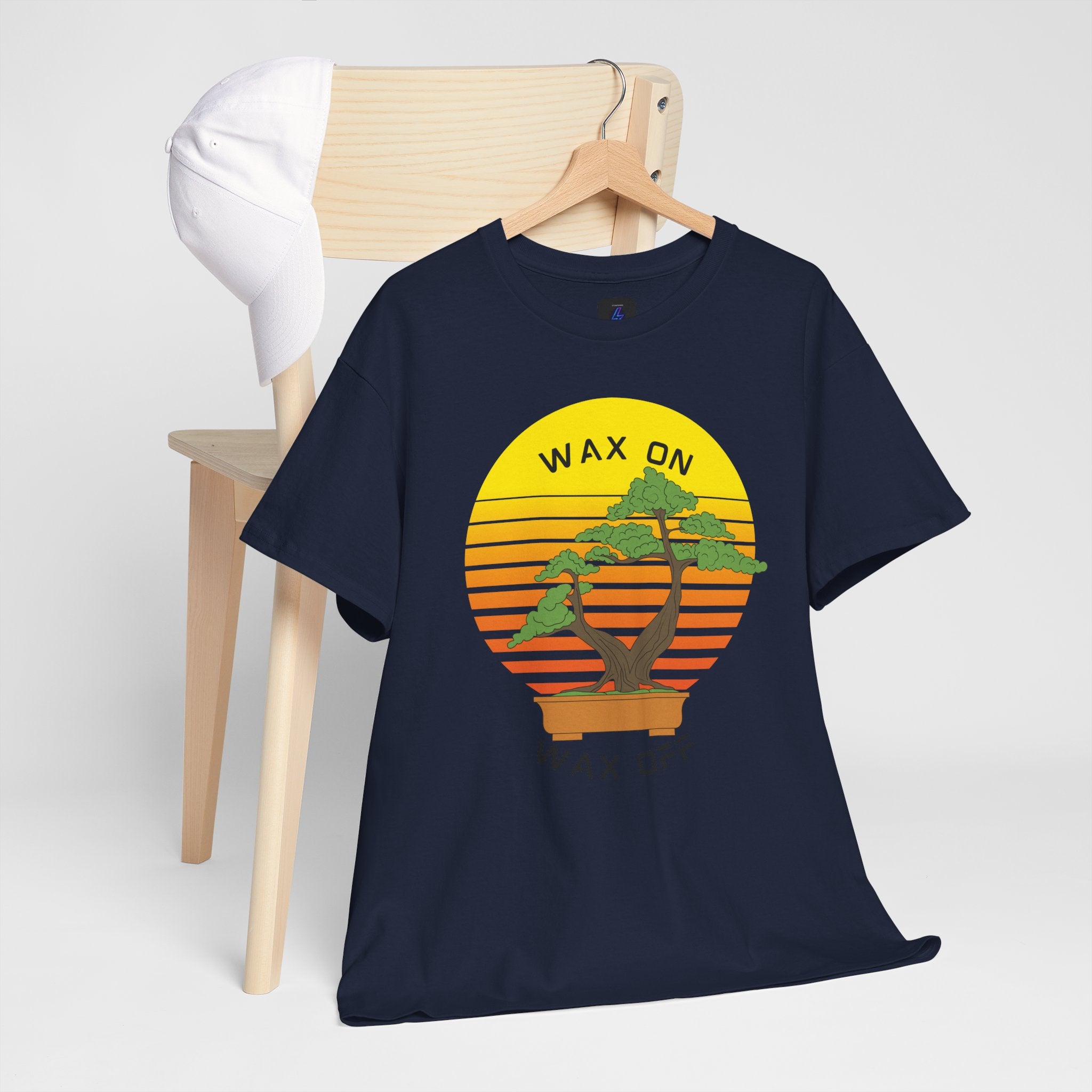 Wax On Wax Off Bonsai Tee — Retro Sunset Martial Arts T‑Shirt K-Kid Retro 80's