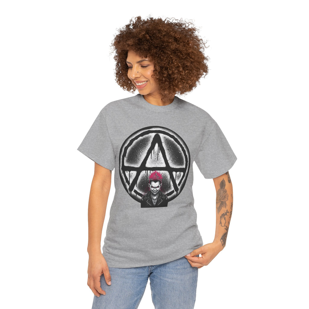 Anarchy Punk Graphic Tee — Red-Mohawk Rebel Shirt 80's Fashion