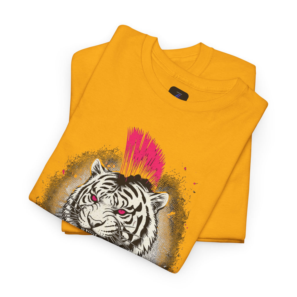 Punk Rock Tiger T-Shirt — Mohawk Tiger Graphic Tee 80's Fashion Rebel