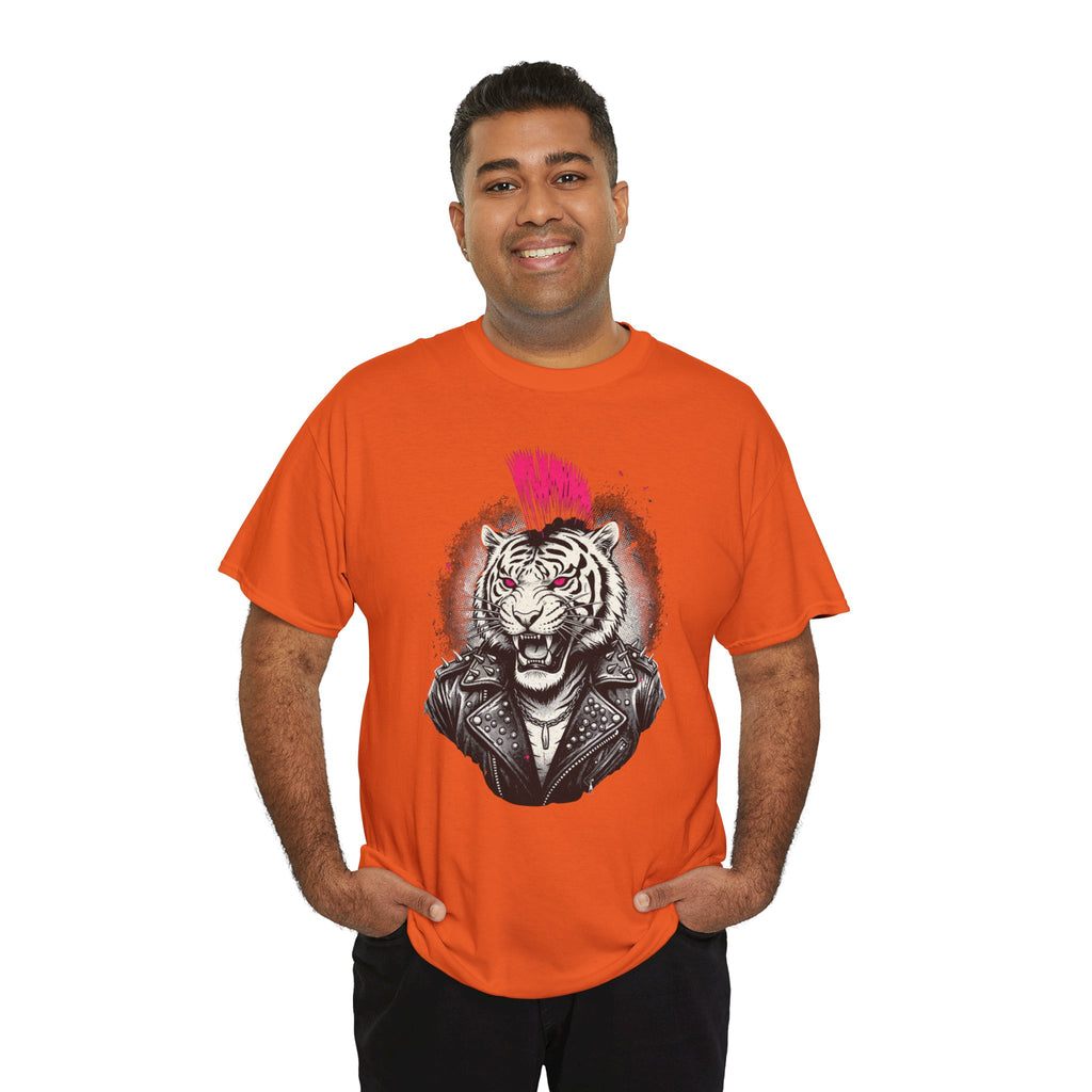 Punk Rock Tiger T-Shirt — Mohawk Tiger Graphic Tee 80's Fashion Rebel