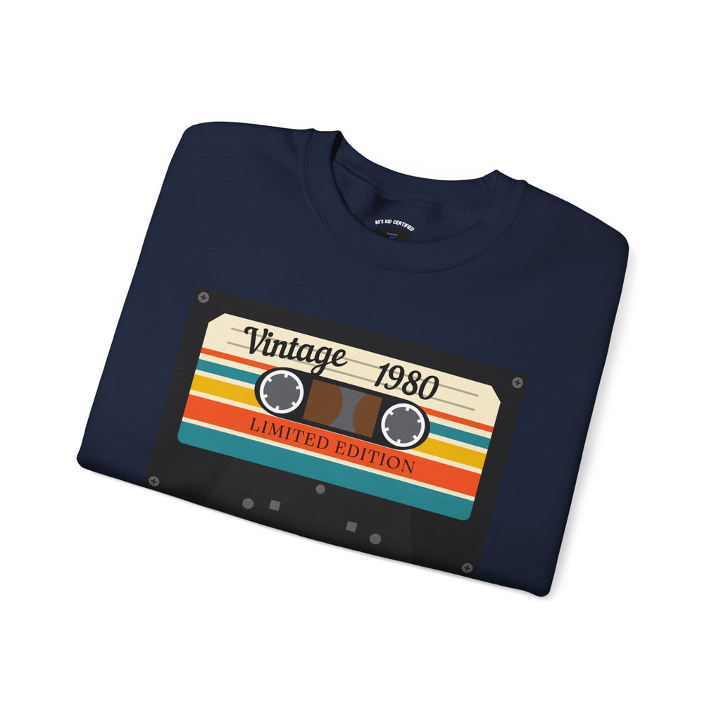 Vintage 1980 Cassette Sweatshirt — Retro Limited Edition Crewneck