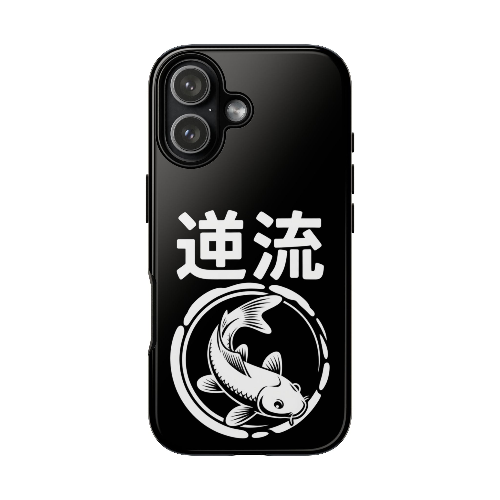 Koi '逆流' Tough Phone Case — Black Protective iPhone Cover - 80s Design
