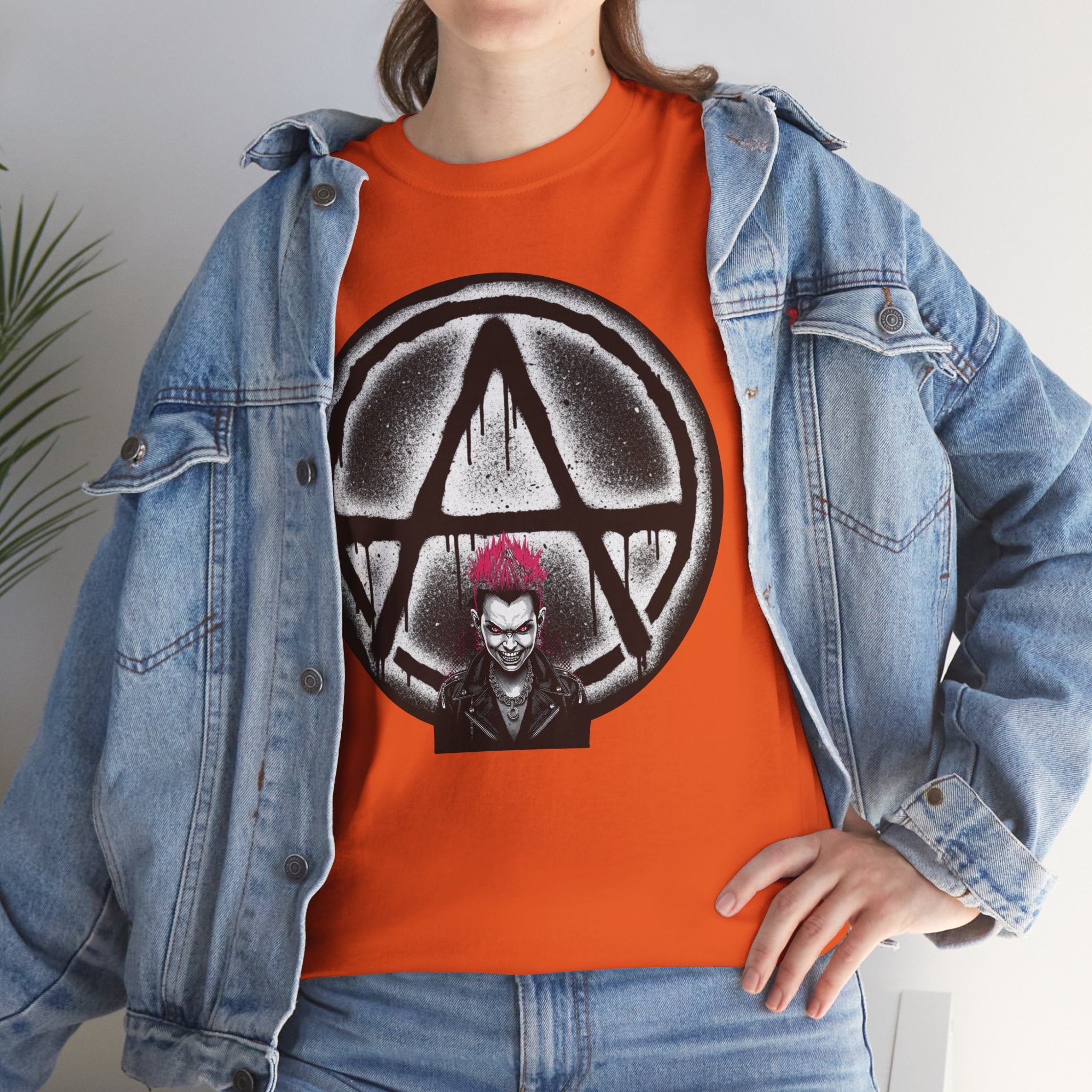 Anarchy Punk Graphic Tee — Red-Mohawk Rebel Shirt 80's Fashion
