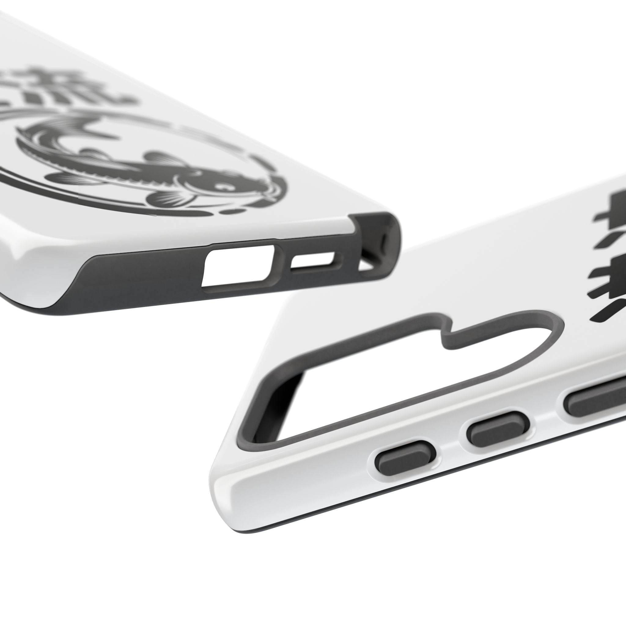 Phone Case — Koi Fish Yin Yang with Japanese Kanji (逆流) — Tough Protective Cover 80s Design