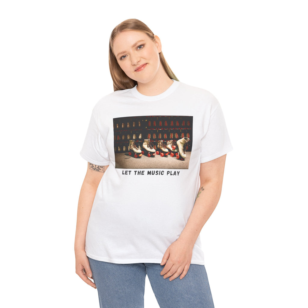 Let The Music Play Tee — Retro Roller Skates Graphic T‑Shirt