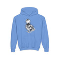Youth Hoodie with Punk Duckling Illustration — Vintage 80s Punk Baby Duck Graphic Sweatshirt